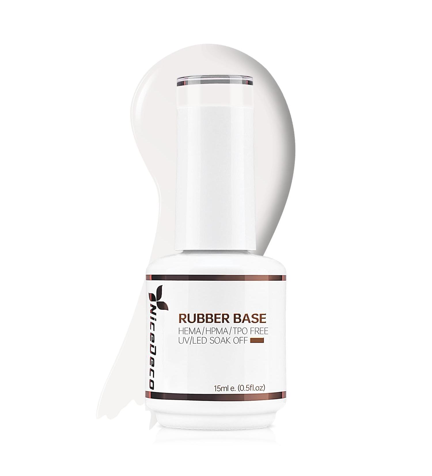 Nicedeco Rubber Base Gel Milky White 15ml | Soak Off Nail Art | LED UV Manicure | 03 NR03 - Buy Online on GoSupps.com