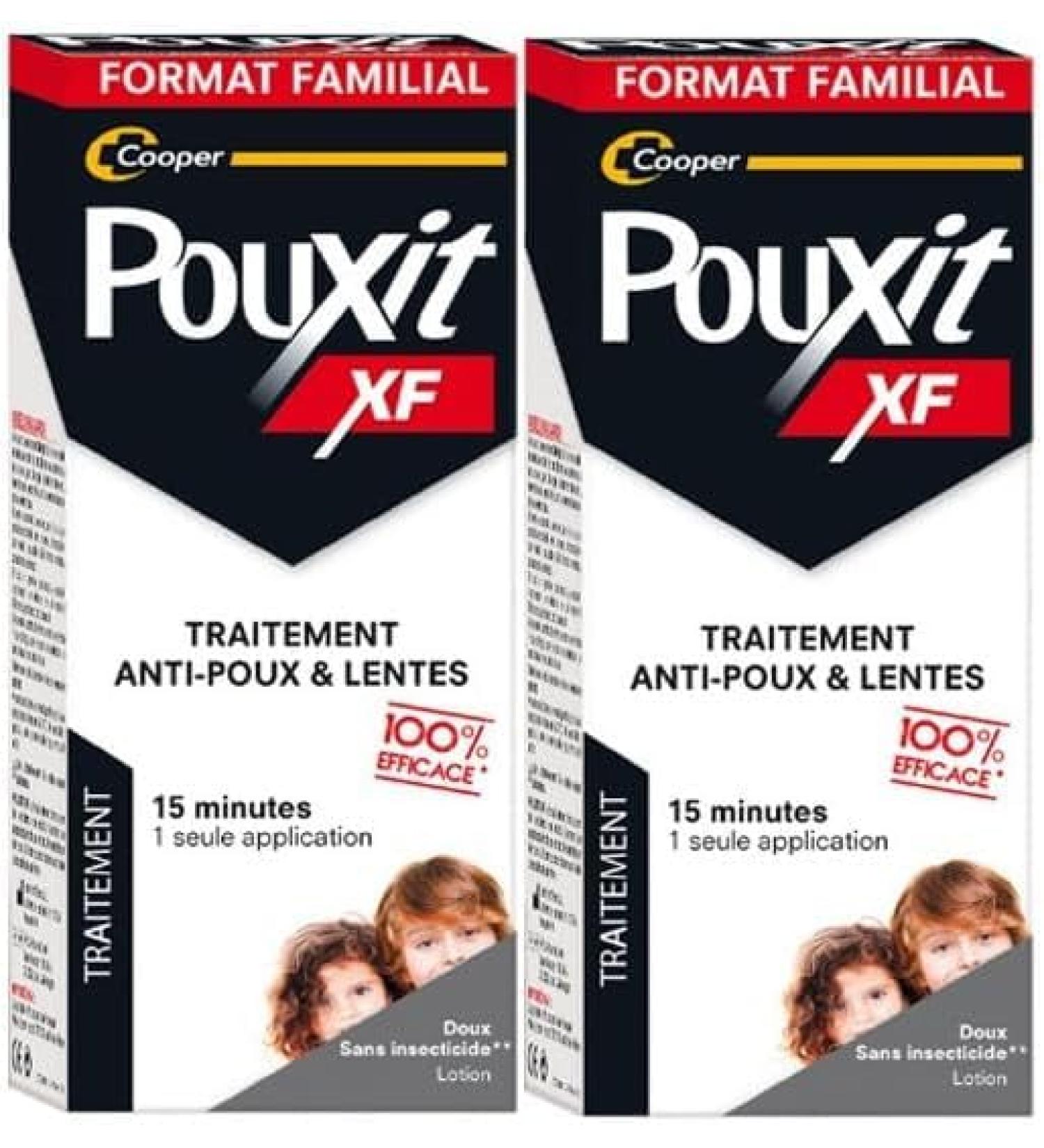 Pouxit - Lotion XF Anti Poux - Traitement contre les poux Efficace et Rapide - Lot de 2 x 200 ML