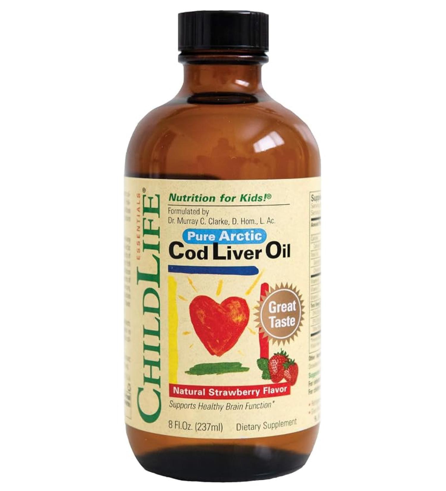 Bloomingdale IL 60108 Child Lifes Pure Arctic Cod Liver Oil Natural Strawberry Flavor 237 ml - Buy Online on GoSupps.com