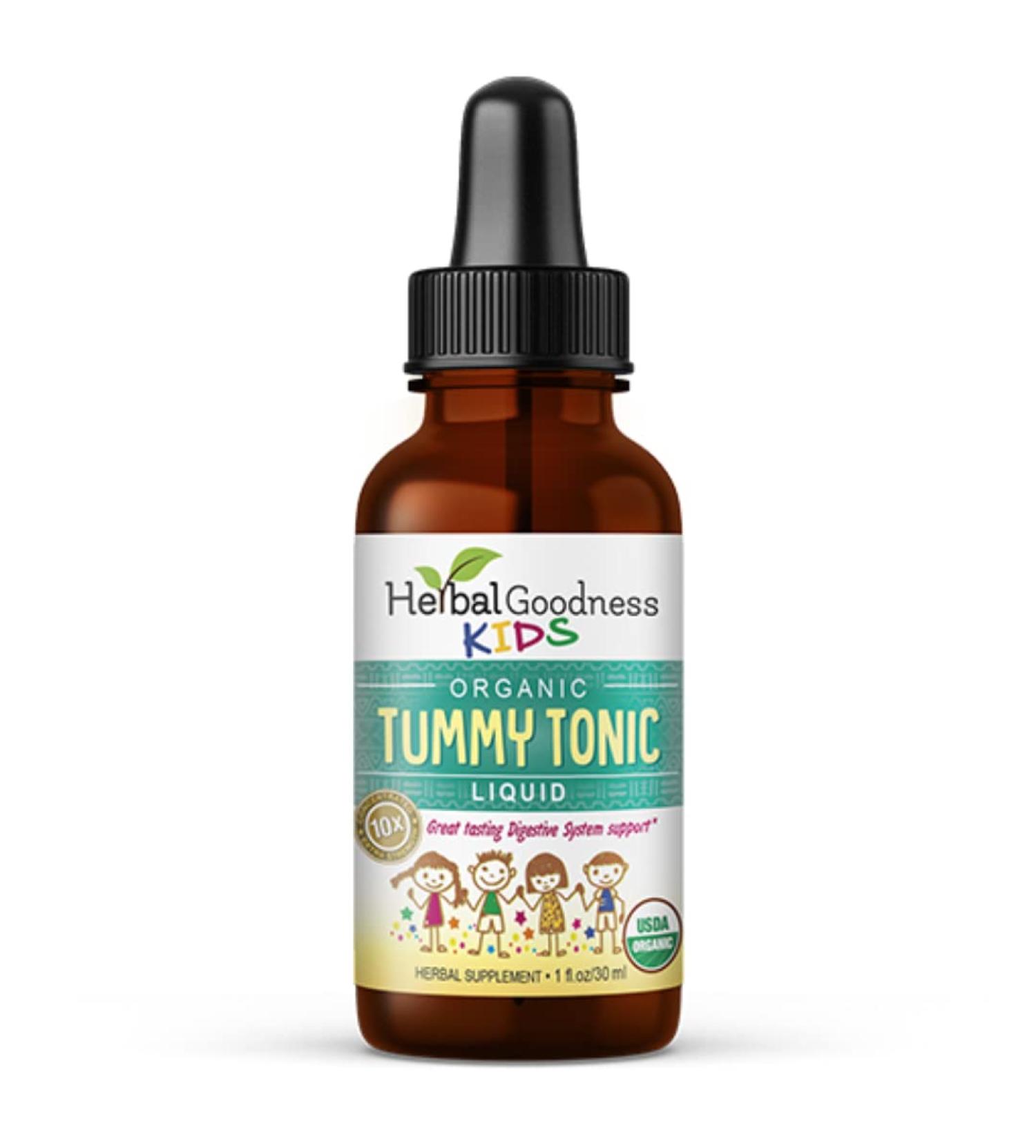 Kids Tummy Support Tonic Liquid Extract Tasty Digestive System Support Supplement for Kids -1oz - Herbal Goodness - Buy Online on GoSupps.com