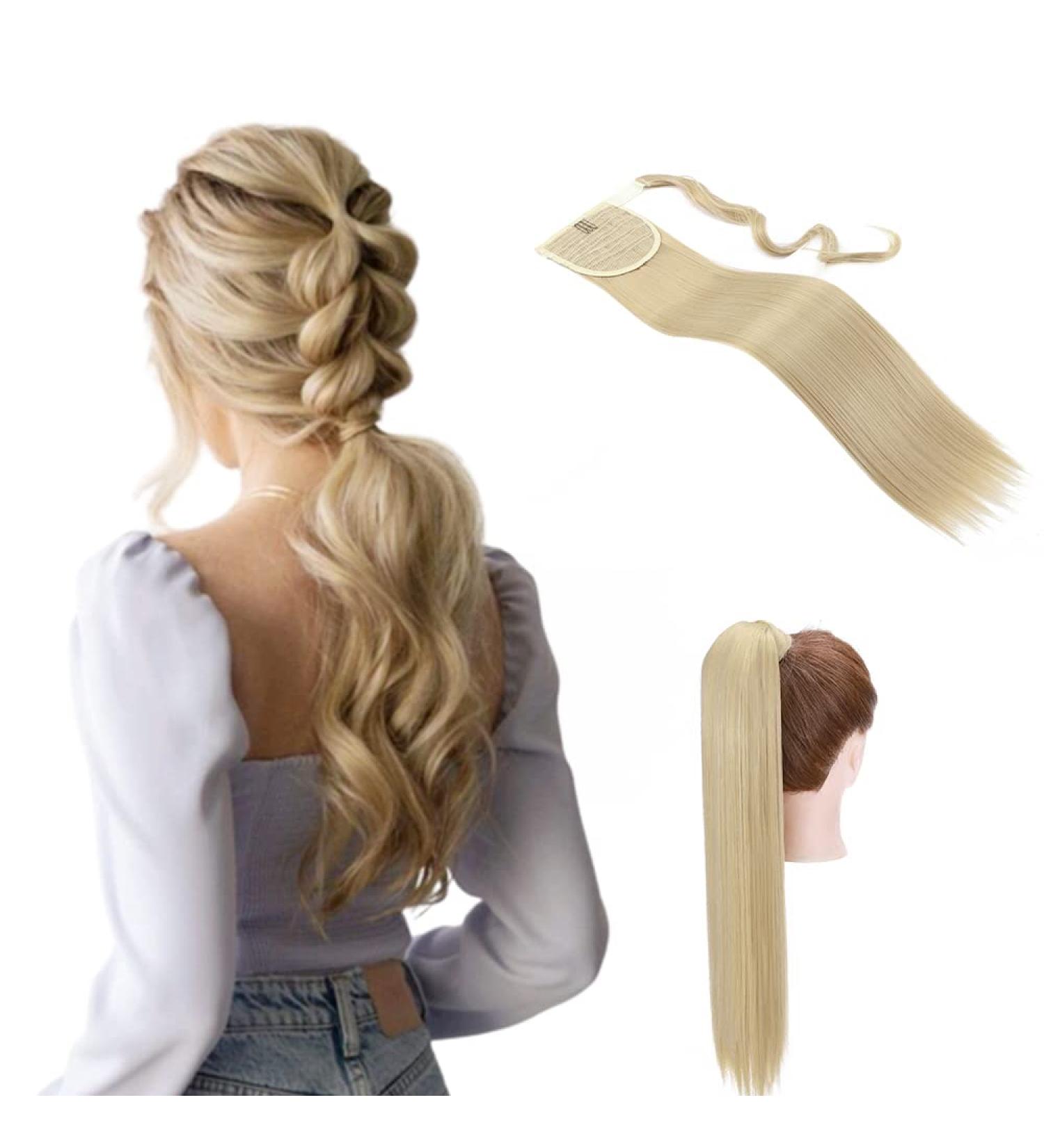 Buy S-noilite 58cm Ash Blond Hair Part Braid Ponytail Extension - Natural Look & Easy Wrap | Smooth Hairpiece for Effortless Styling - Buy Online on GoSupps.com