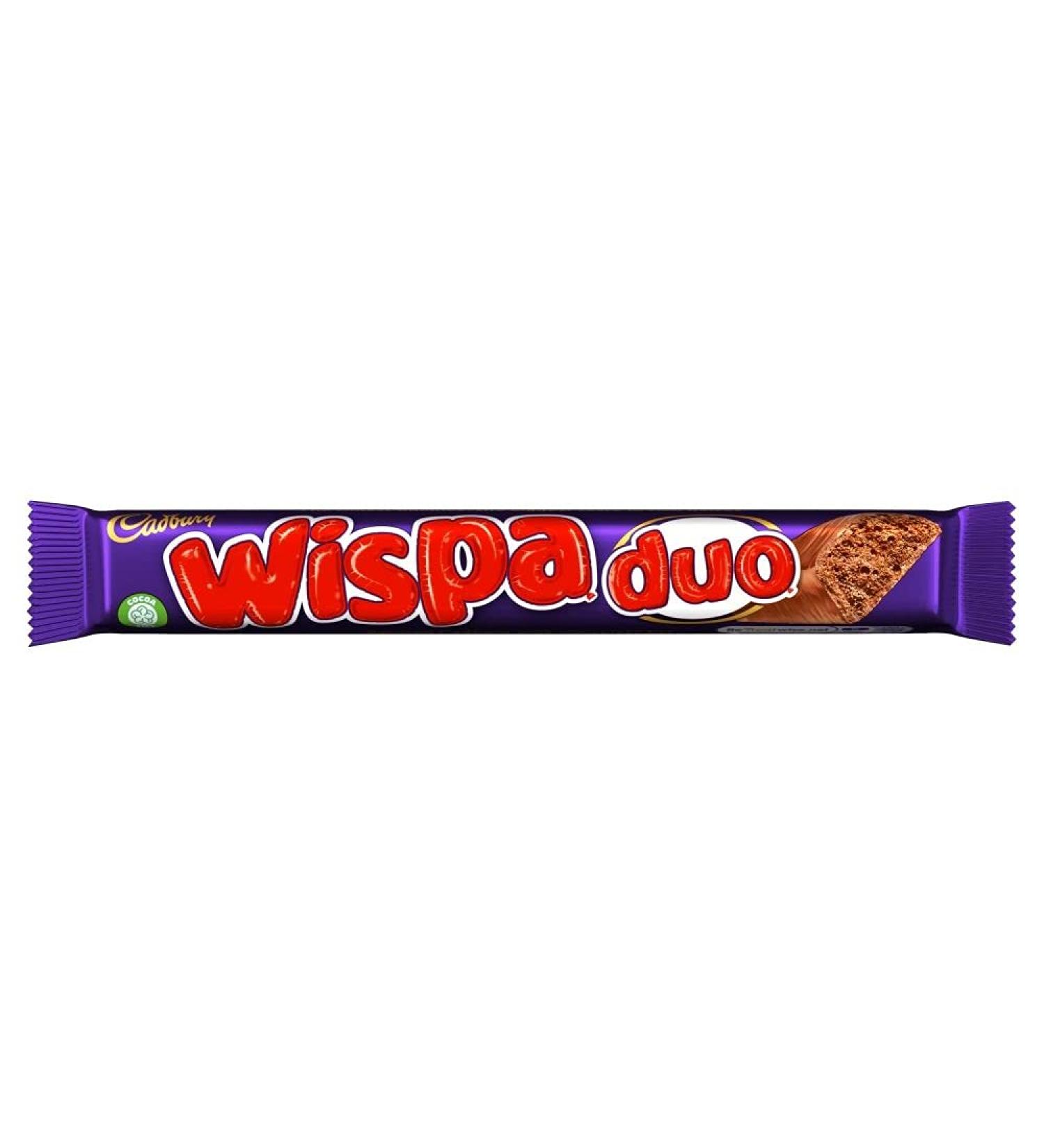 Cadbury Wispa Duo Lot de 32 barres de chocolat 51 g