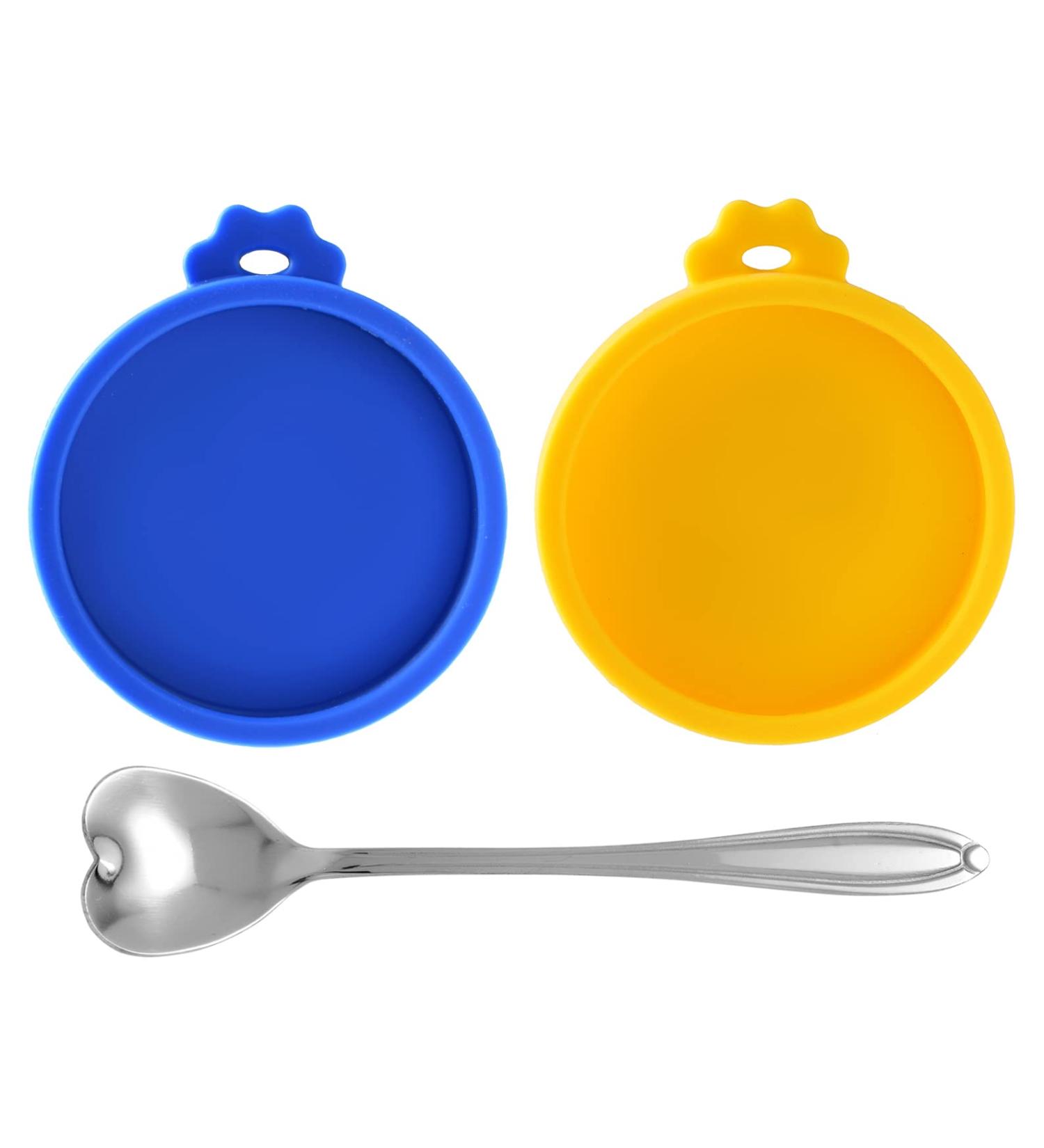 COMTIM Silicone Cat Food Can Lids & Spoon - 2 Pack Small Can Covers for 3 oz Cans - Buy Online on GoSupps.com