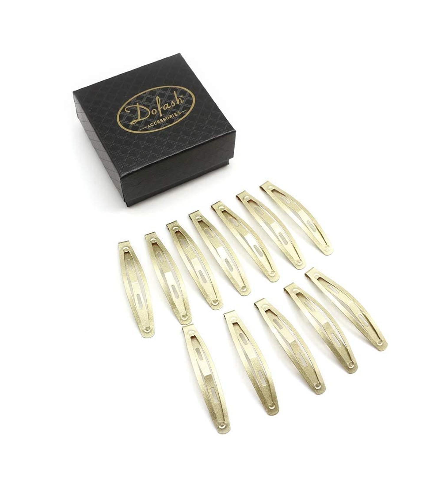 Dofash 12PCS Large Hair Snap Clips - 2.36IN/6CM Metal Barrettes for Women | Basic Hair Accessories (Blonde) - International Shipping Available - Buy Online on GoSupps.com