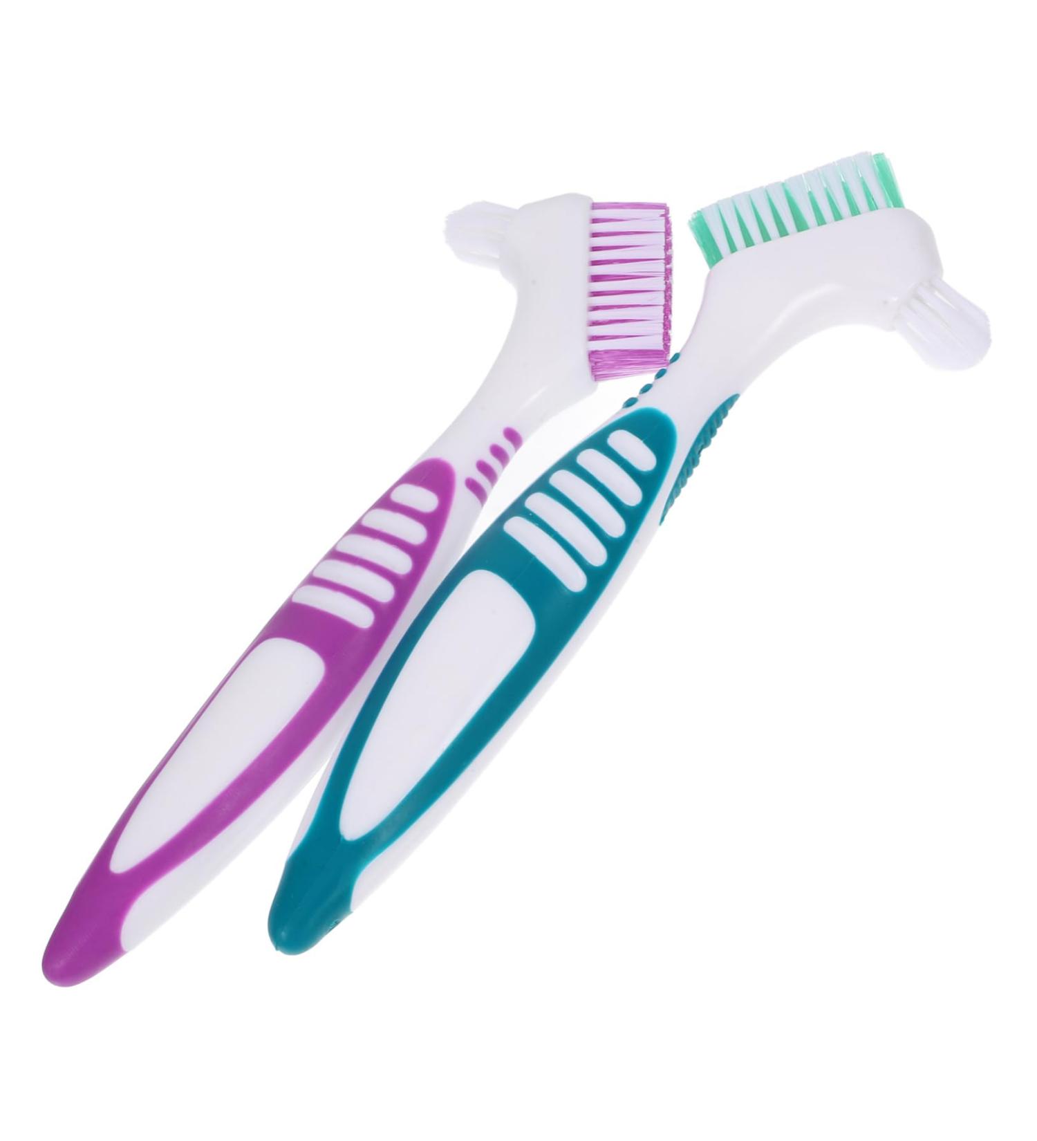 Buy Tovinanna 2-Piece Prosthesis Cleaning Brush Set | Double-Sided Toothbrush for Retainers & Travel | Best Prosthetic Toothbrush for Superior Clean - Buy Online on GoSupps.com