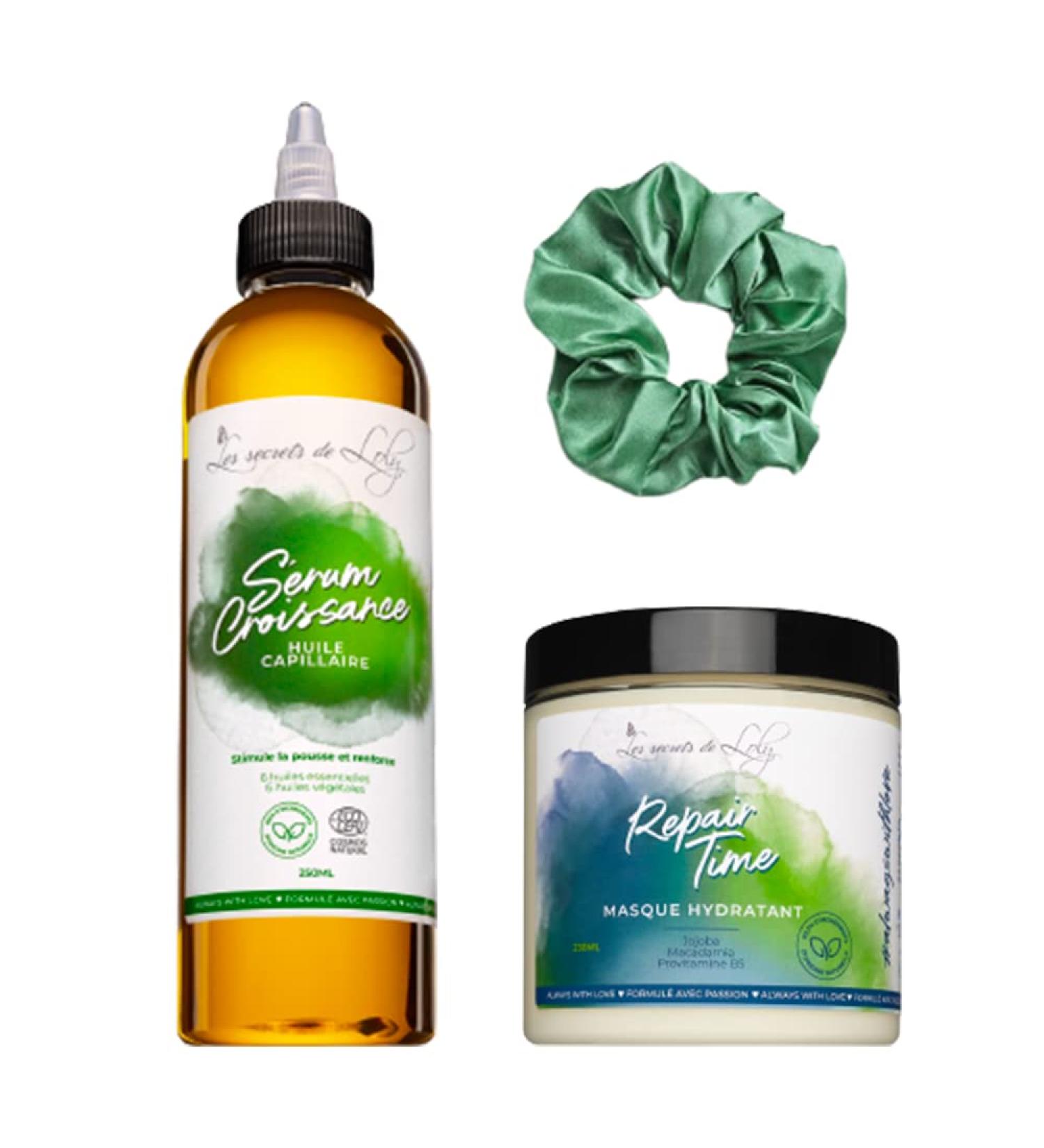 Time Pack Serum Set - 1 Repair Time 230 ml + 1 Growth Serum 250 ml + 1 Free Random Color Scrunchie - Buy Online on GoSupps.com
