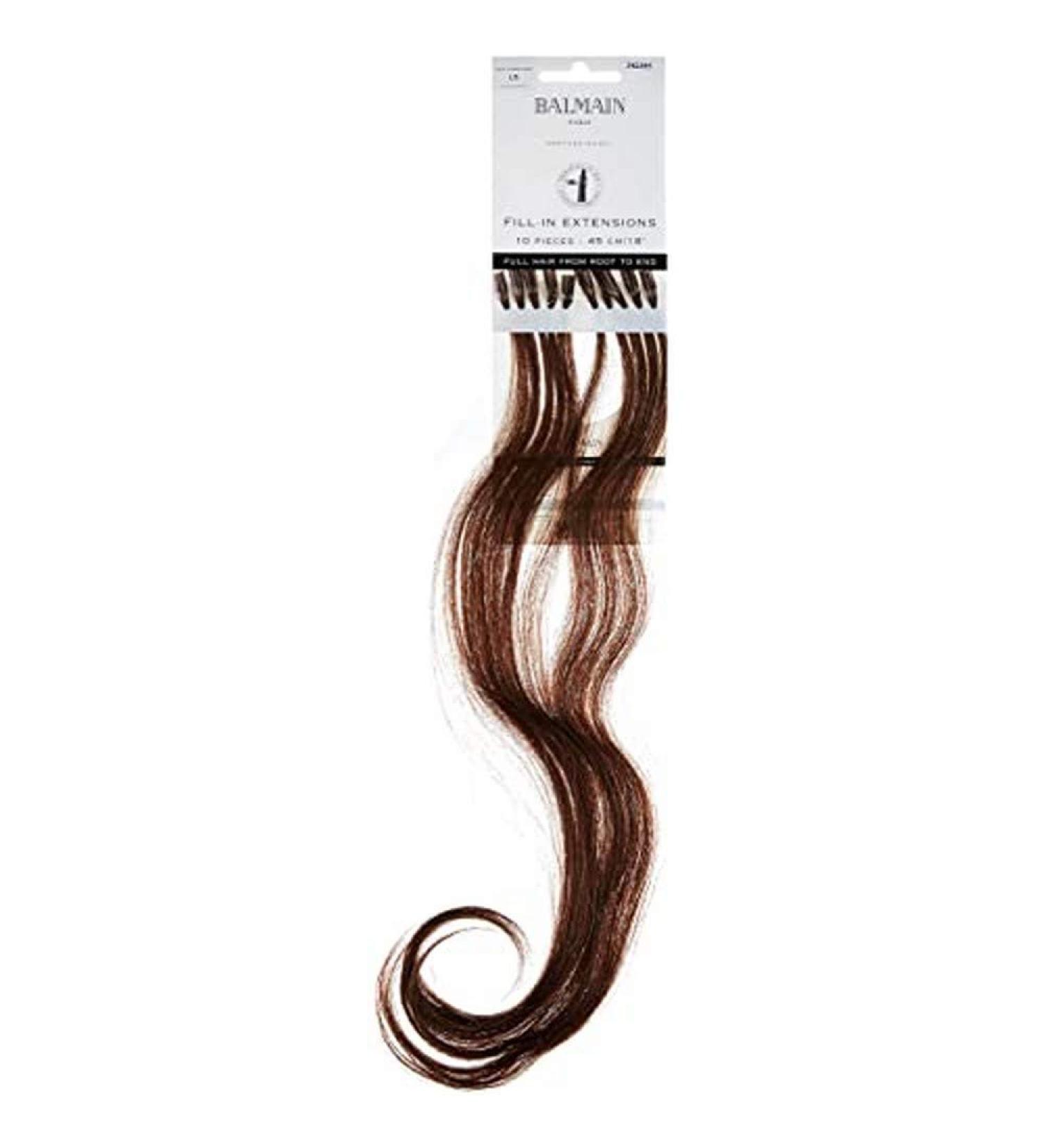 Balmain Fill-In Extensions Human Hair 10 Pieces L5 45 Cm Length L5 Light Brown 17.72 inch