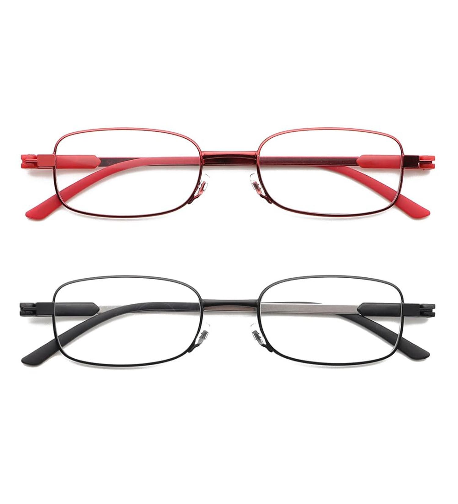 IEYELUUK Portable Reading Glasses 2 Pack - Thin Anti Blue Light Pocket Specs - 1 Black + 1 Red 2.5x for International Shipping - Buy Online on GoSupps.com