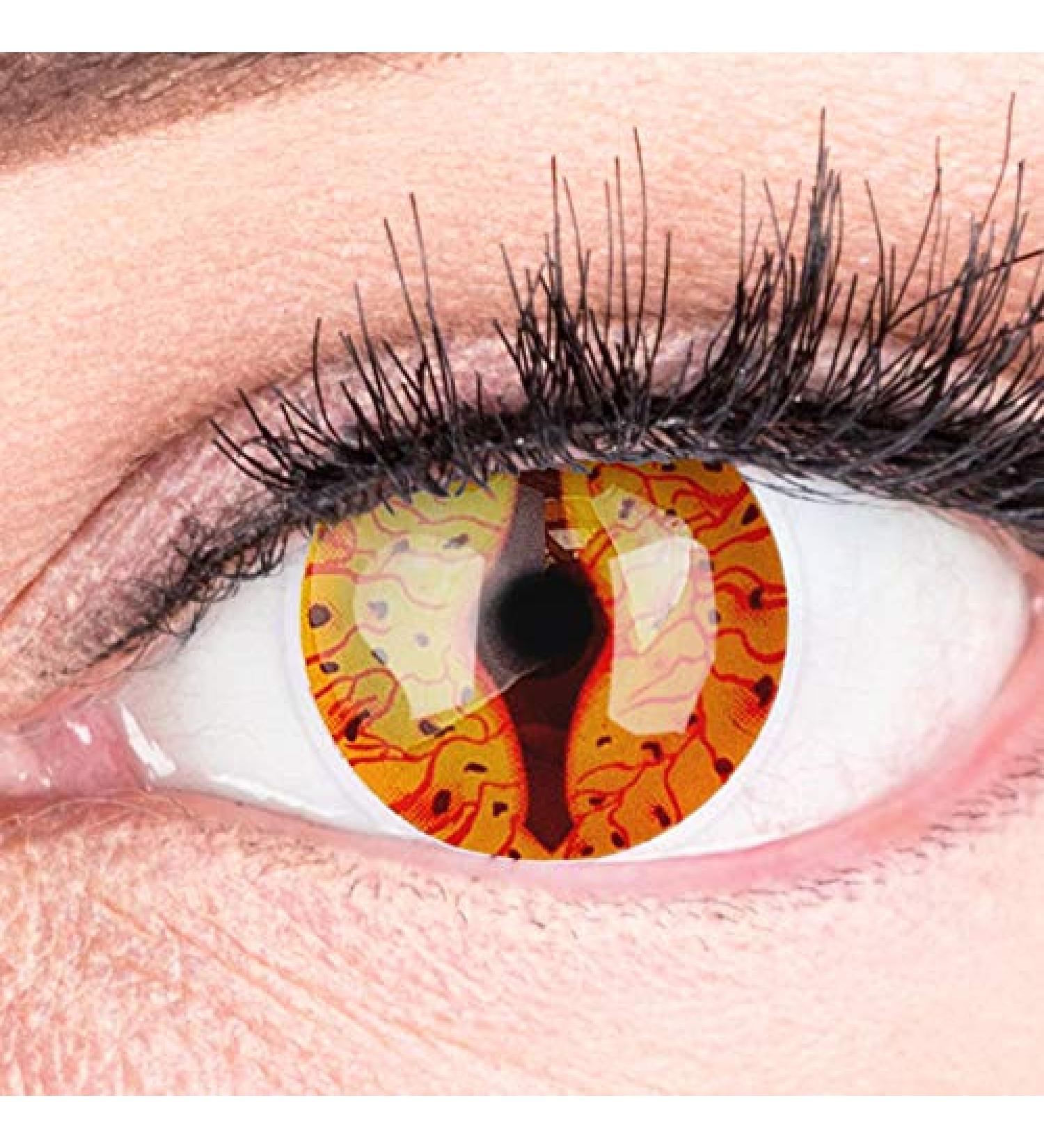 Colored Fiery Dragon Contact Lenses - Strongly Opaque Cosplay Lenses for Halloween & Carnival | Free Lens Container | 0.0 Diopters 14mm Diameter - Buy Online on GoSupps.com