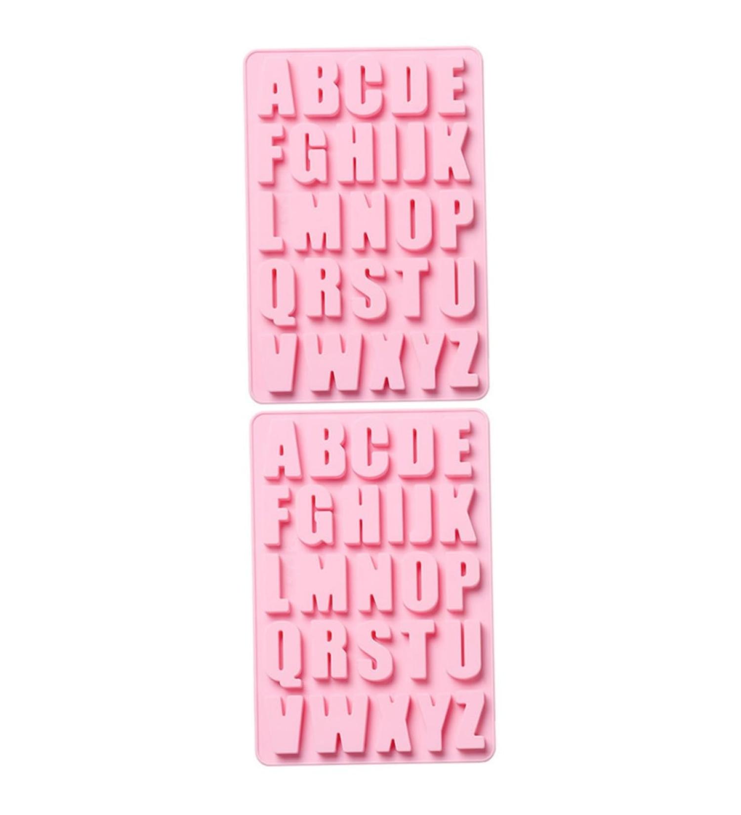 Ciieeo 2 Pcs 26 Alphabet Silicone Mold Ice Cube Decor Candle Molds Letter Fondant Silicone Molds for Soap Silicone Fondant Molds Silicone Baking Mold Chocolate Mold Alphabet Dessert Mold Pinkx2pcs 27.2X18.2X1.3CMx2pcs - Buy Online on GoSupps.com