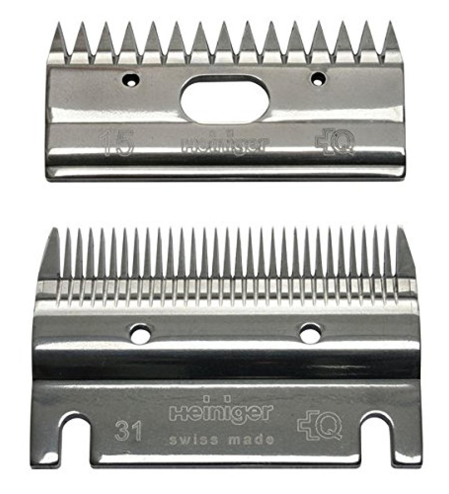 Heiniger shear knife rate 15/31 teeth - standard shear knife for horses upper knife: 15 teeth lower meter: 31 teeth for the professional horse
