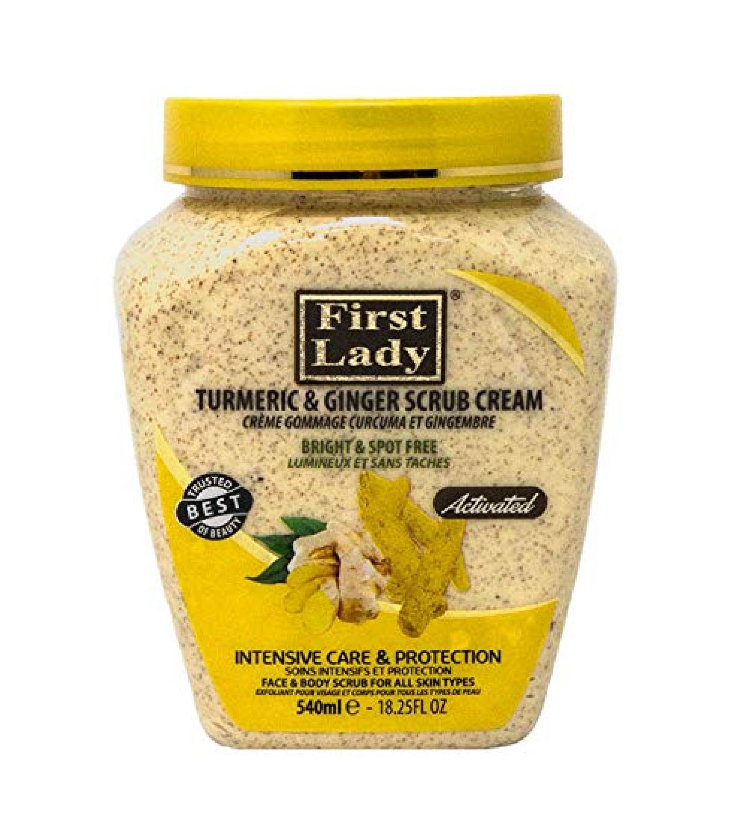 First Lady Activated Turmeric & Ginger Peeling Cream 540 ml Brighten and Spot-Free Face & Body