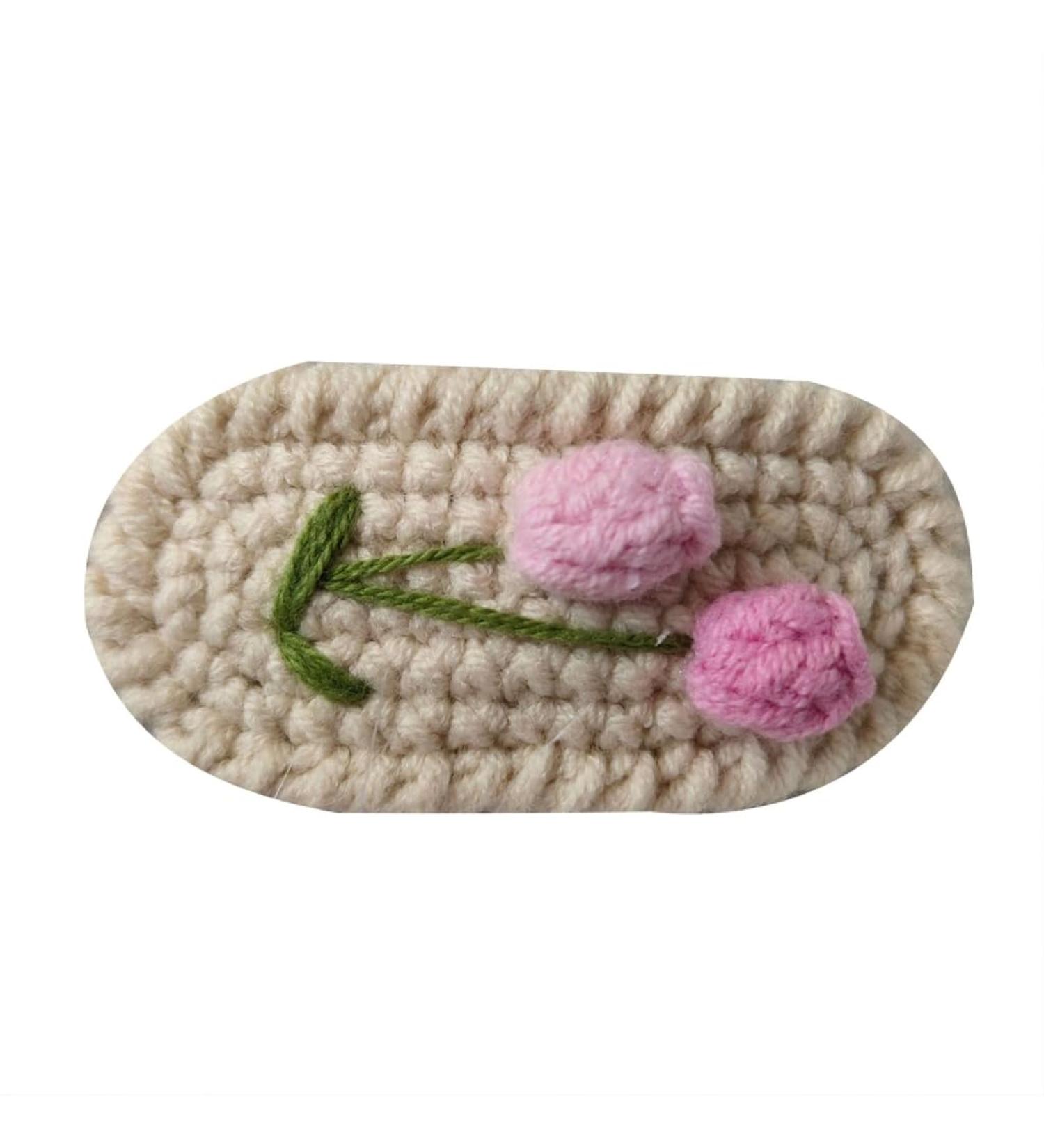 AJTUTUS Cute & Fun Wool Knitted Flower Hair Clip Crochet Flower Barrettes Colorful Hairpin Unique Hair Accessories for Kids - Buy Online on GoSupps.com