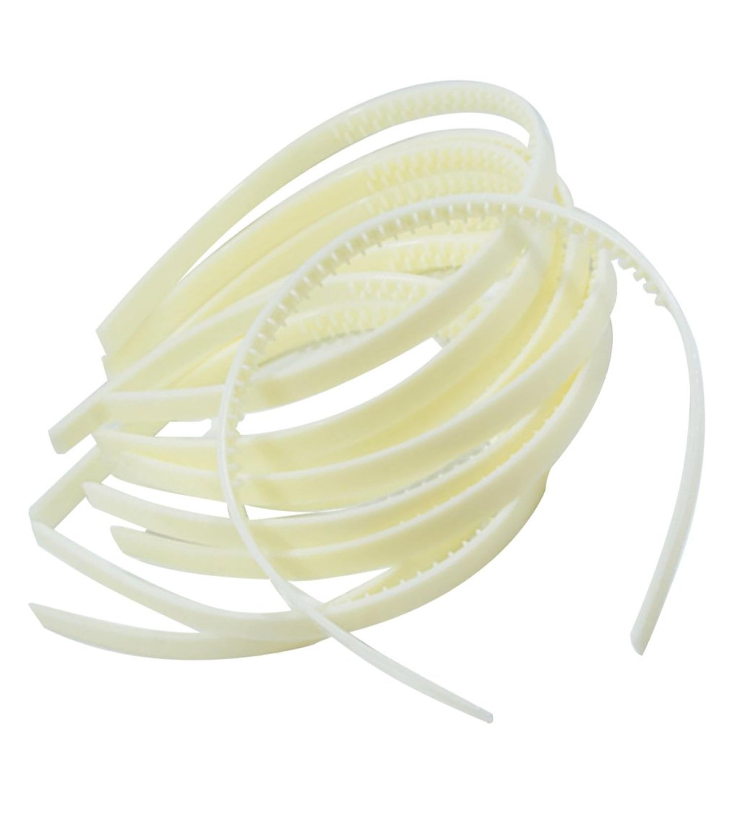 10mm Thin Plastic Hair Ties - Single-Colored Narrow Hair Bands | Tinkering Hair Accessories - White - Buy Online on GoSupps.com