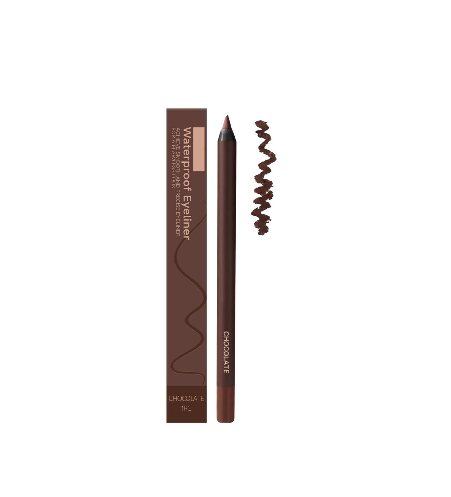 Makeup Black Eyeliner Waterproof Pencil 24 Hours Lasting Long Lasting Non Dizziness Color Lock Sweat and Oil Resistant Makeup Waterproof Pencil Chocolate Color - Buy Online on GoSupps.com