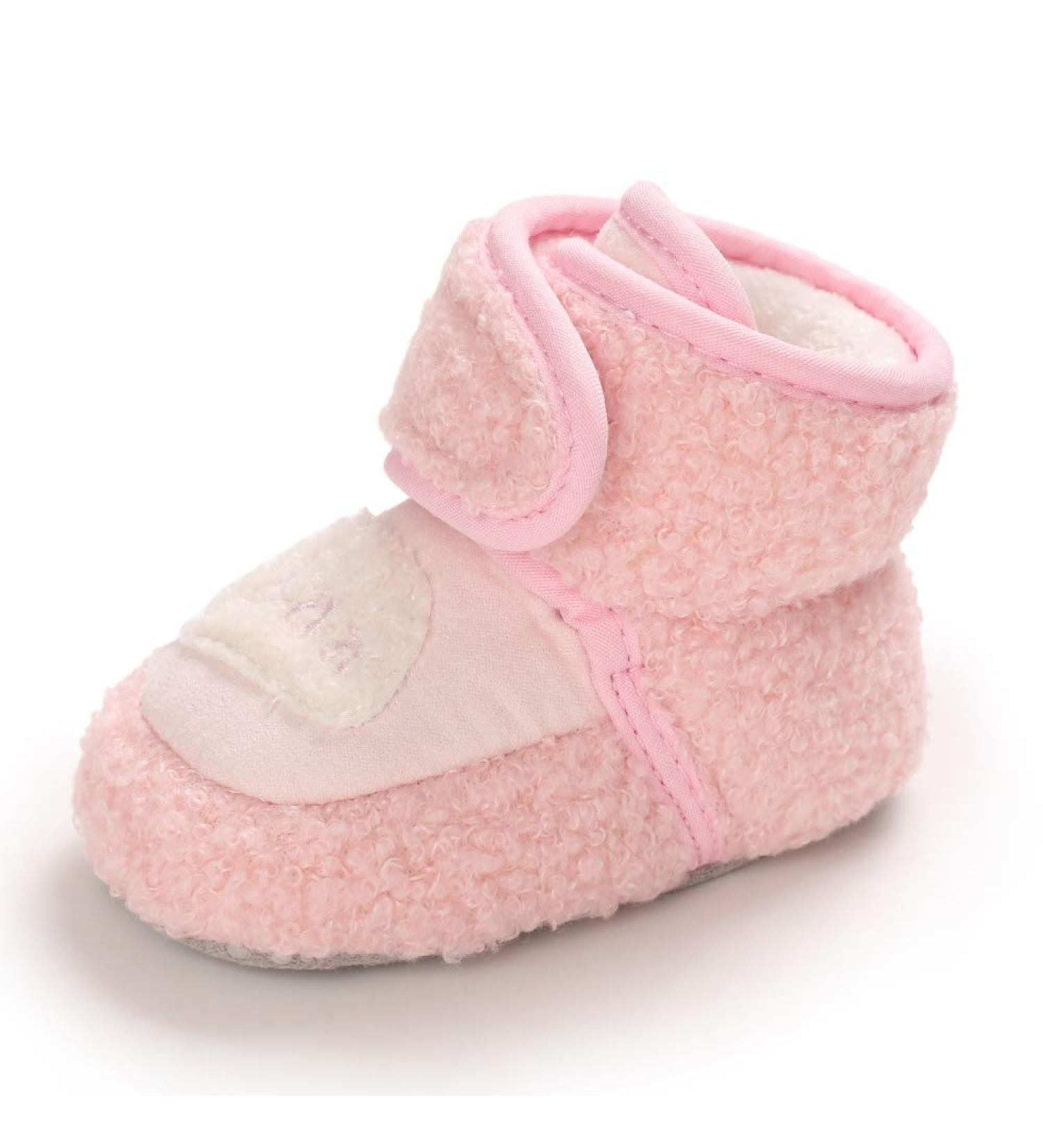 MASOCIO Baby Sheep Booties - Infant Soft Sole Warm Boots (6-12 Months, Pink) - Buy Online on GoSupps.com