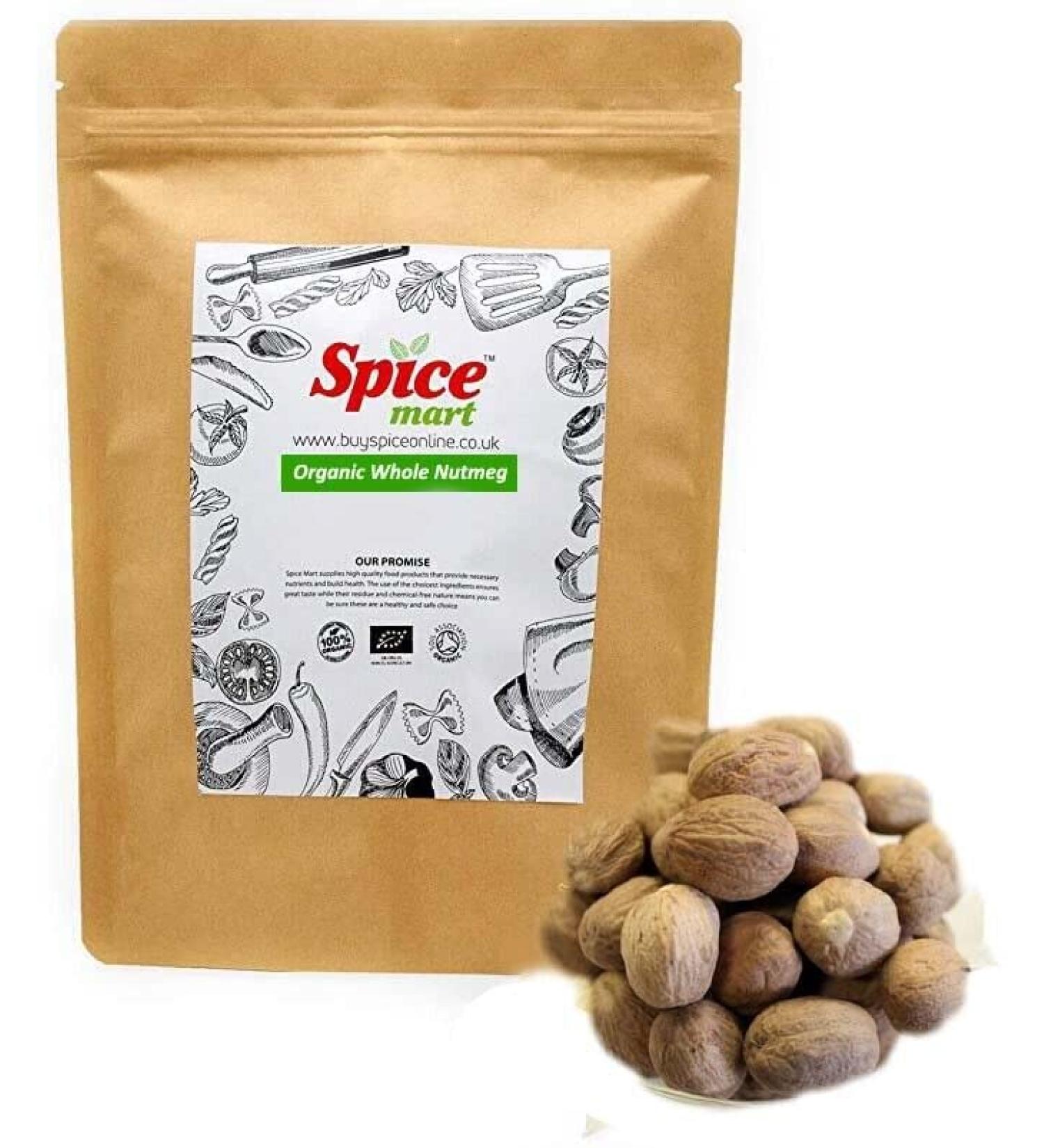 225g | Organic Whole Spices | Ground Spices | Herbs | Seeds | Chilli | Superfoods Soil Association Certified (Organic Whole Nutmeg) - Buy Online on GoSupps.com