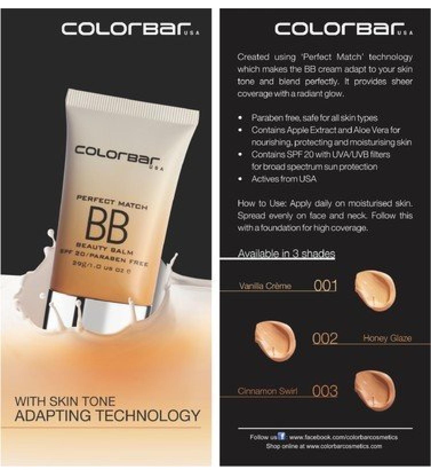 Colorbar Perfect Match Bb Cream - Honey Glaze(29 G)