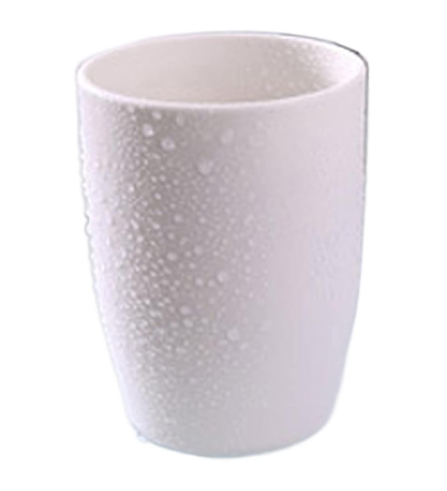 Buy Digjobk Monochrome Toothbrush Cup - White Cartoon Travel Bathroom Accessories | Toothpaste Mug & Brush Holder | Durable Plastic Water Cup - Buy Online on GoSupps.com