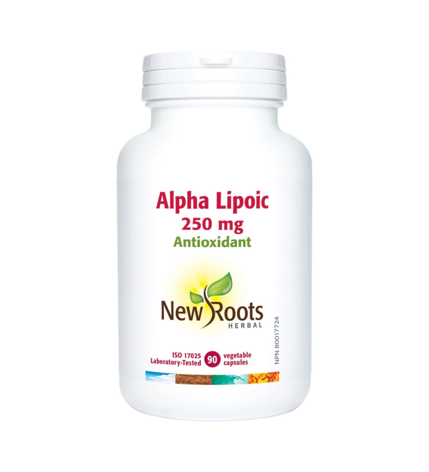 New Roots Herbal - Alpha Lipoic Acid 250mg 60 Capsules - Provides Antioxidants for the Maintenance of Good Health - Buy Online on GoSupps.com