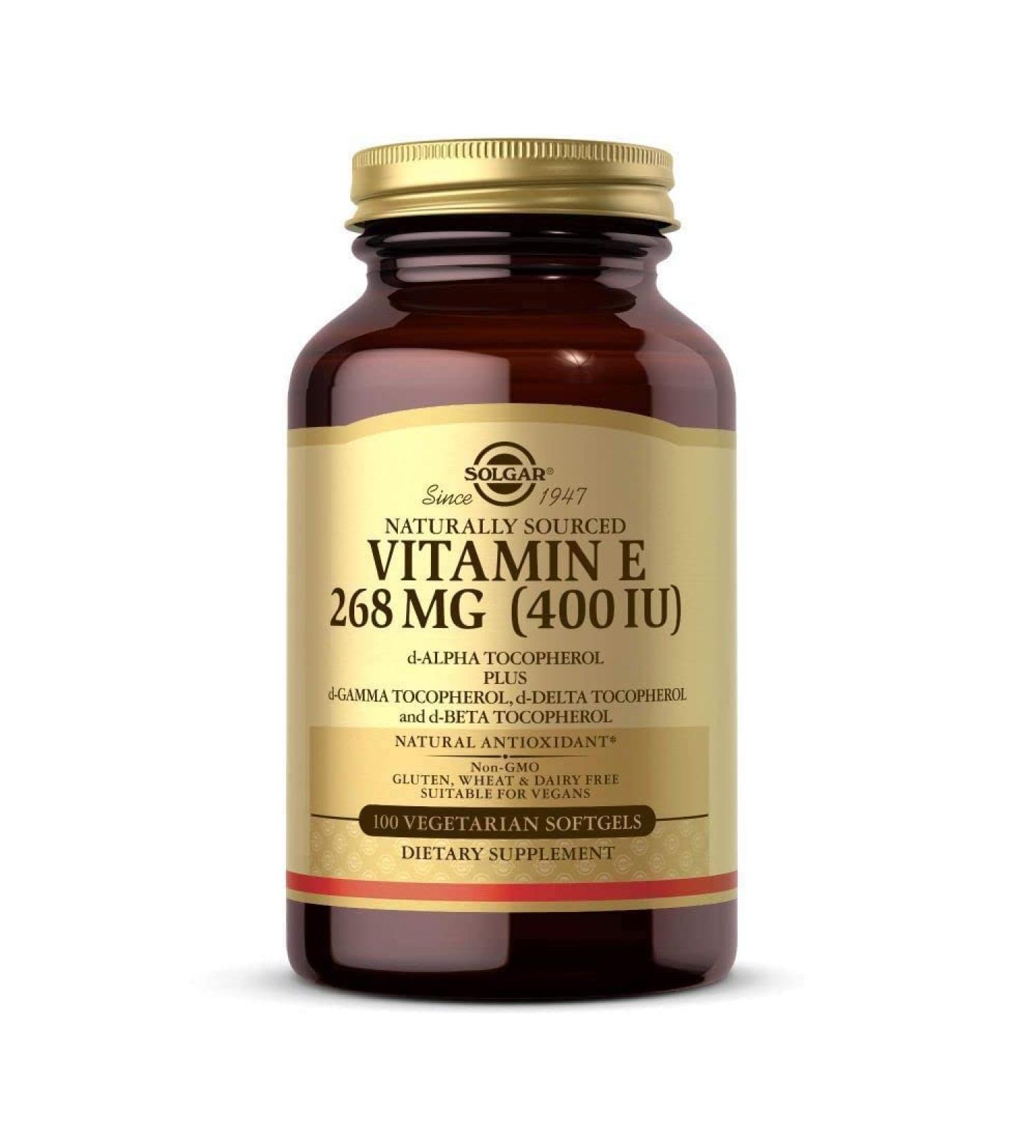 Solgar Naturally Sourced Vitamin E 268 mg (400 IU) 100 Vegetarian Softgels