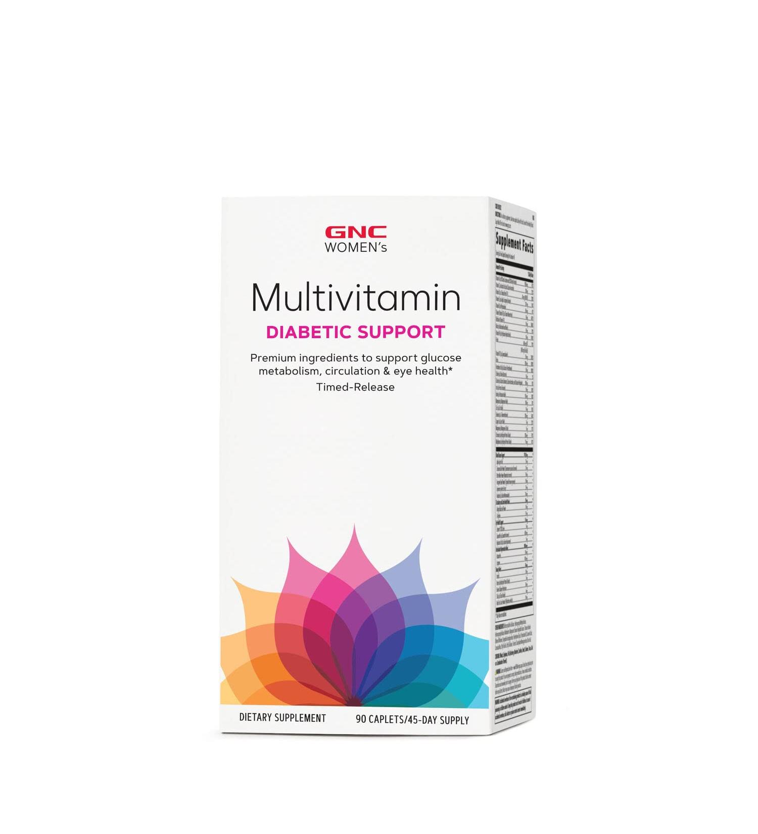 GNC Women's Diabetic Support Multivitamin 90 Caplets | Healthy Blood Sugar & Eye Nerve Support - Buy Online on GoSupps.com