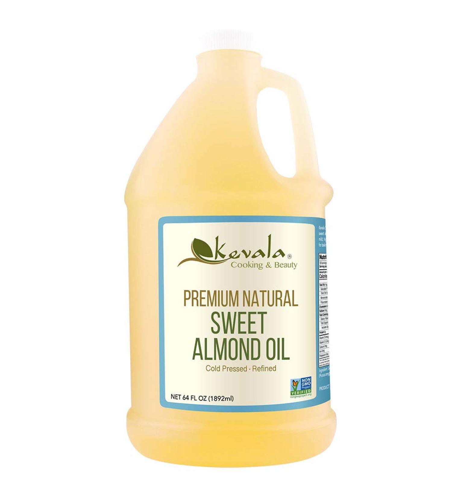 Kevala Sweet Almond Oil 1/2 Gallon - Premium Natural Oil for Skin and Hair - Buy Online on GoSupps.com