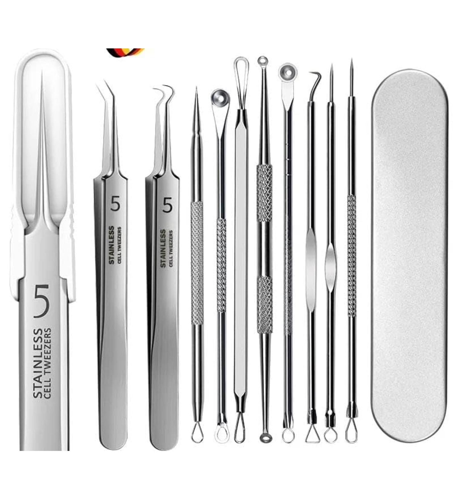 Hair Tweezers Acne Blackhead Removal Needles Black Dots Cleaner Pore Cleaner - Buy Online on GoSupps.com