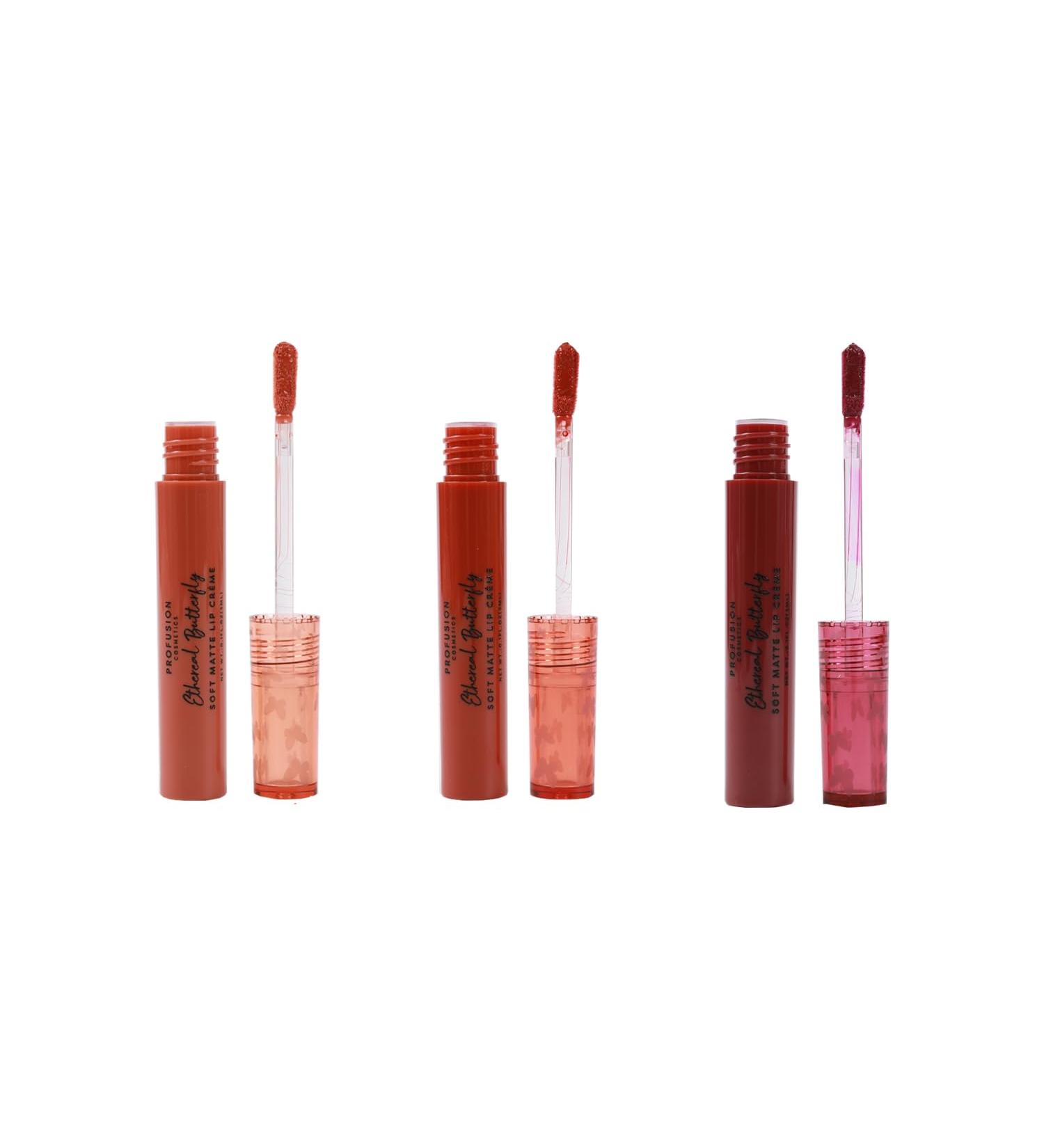 Buy Profusion Cosmetics Empowered Butterfly Soft Matte Lip Creme Set - Versatile Trio for Day to Night Elegance | International Shipping Available - Buy Online on GoSupps.com