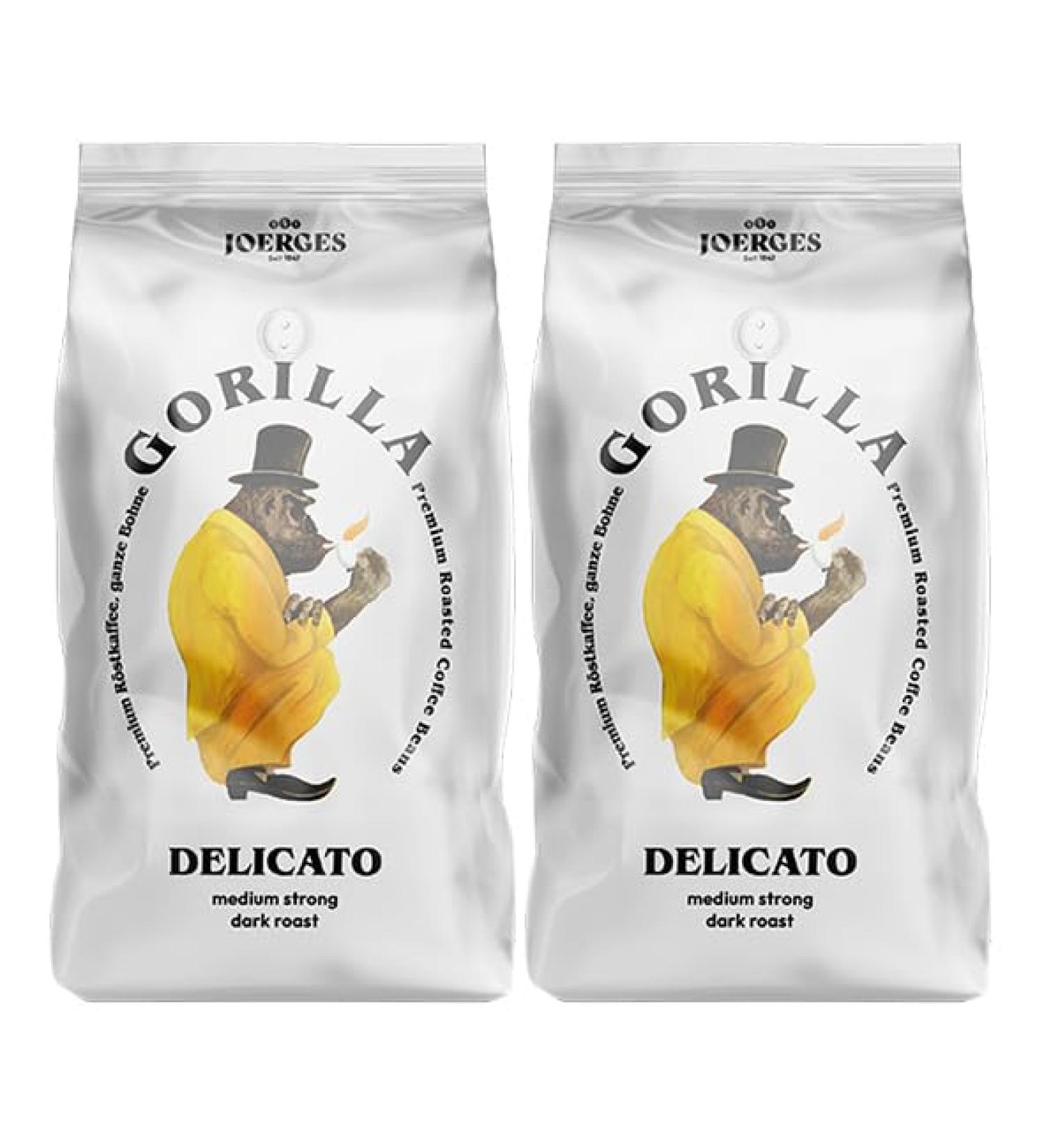 2x Joerges Espresso Gorilla 1 000g Delicato bags