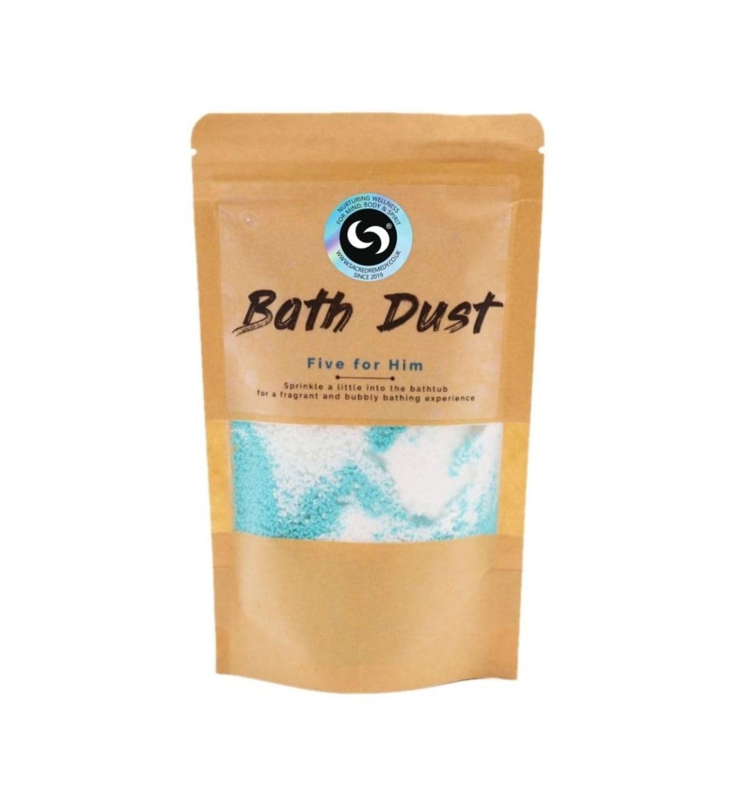 Sacred Remedy Five for Him Magic Bubble Bath Dust. Vibrating Relaxing and Magic Shea Butter Powder Bath Bomb 190g  - Buy Online on GoSupps.com
