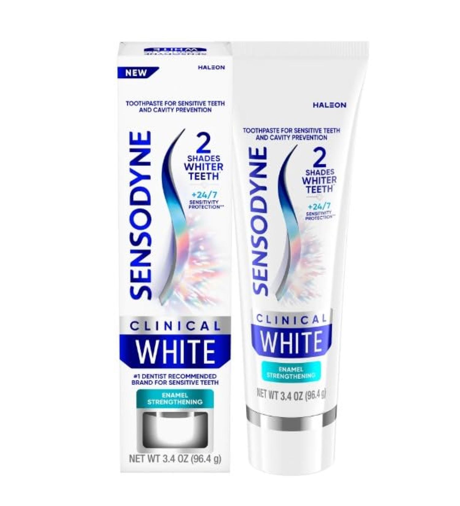 Sennso-dynee Clinical White Toothpaste for Sensitive Teeth - Whitening & Enamel Strengthening Mint Flavor 3.4 Oz - International Shipping Available - Buy Online on GoSupps.com