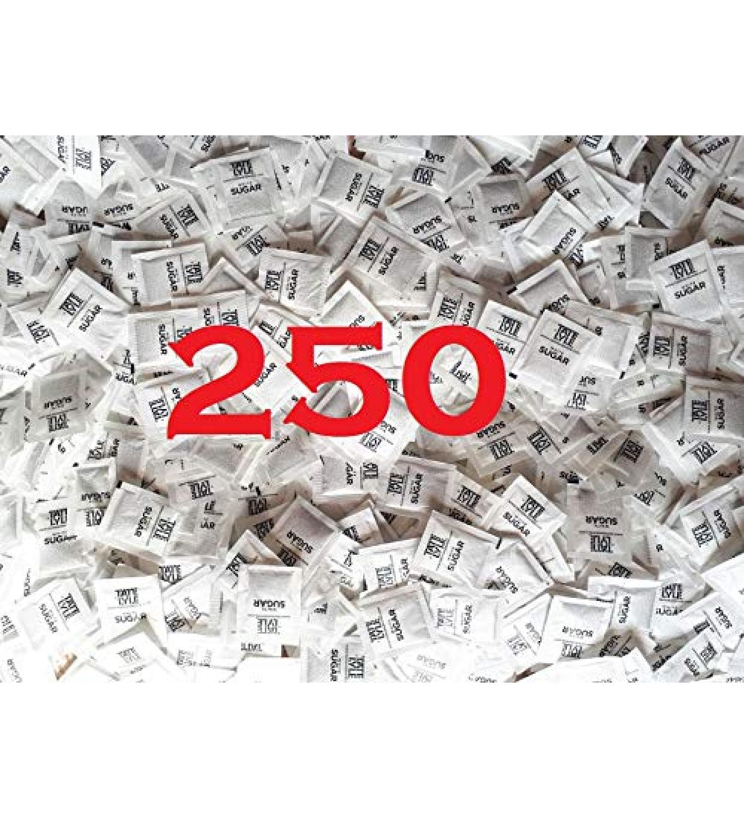 White Sugar Sachets - 250 Individually Wrapped Pure Granulated Cane Pack - Buy Online on GoSupps.com