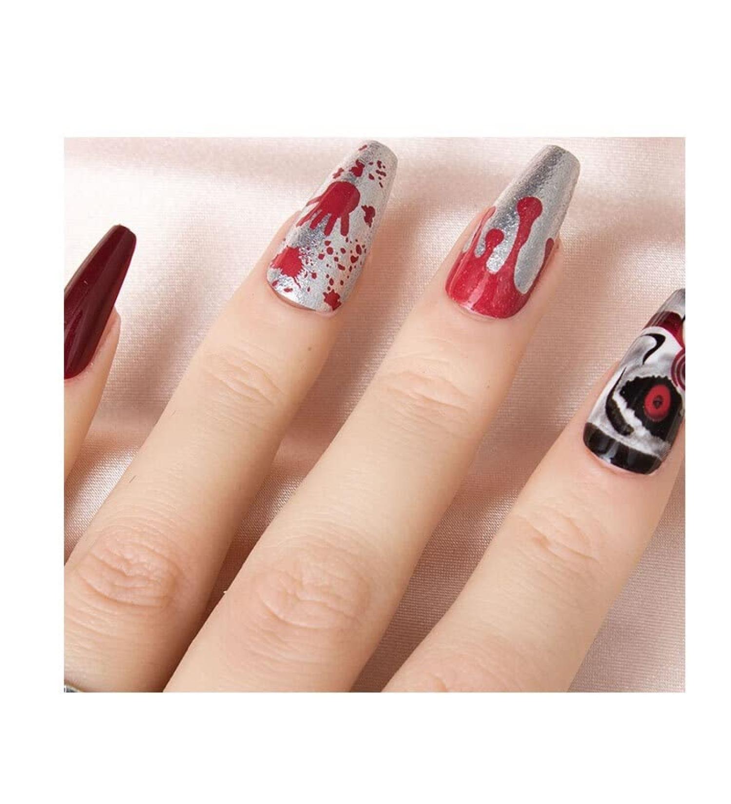 Halloween Long Shiny Three-Dimensional Decoration Christmas Fake Nail tip Acrylic (Color : JA07-30PCS) - Buy Online on GoSupps.com