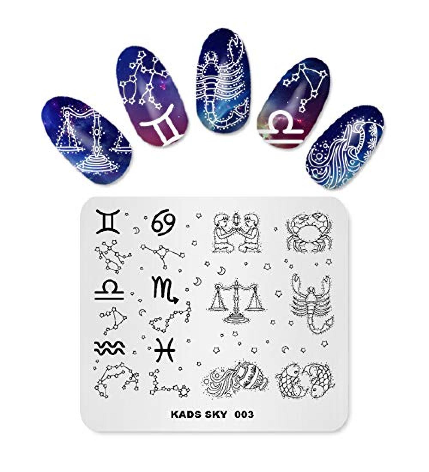 KADS Nail Stamping Plate Chinese Sky Constellation Design for Nail Art (SK003) - Buy Online on GoSupps.com