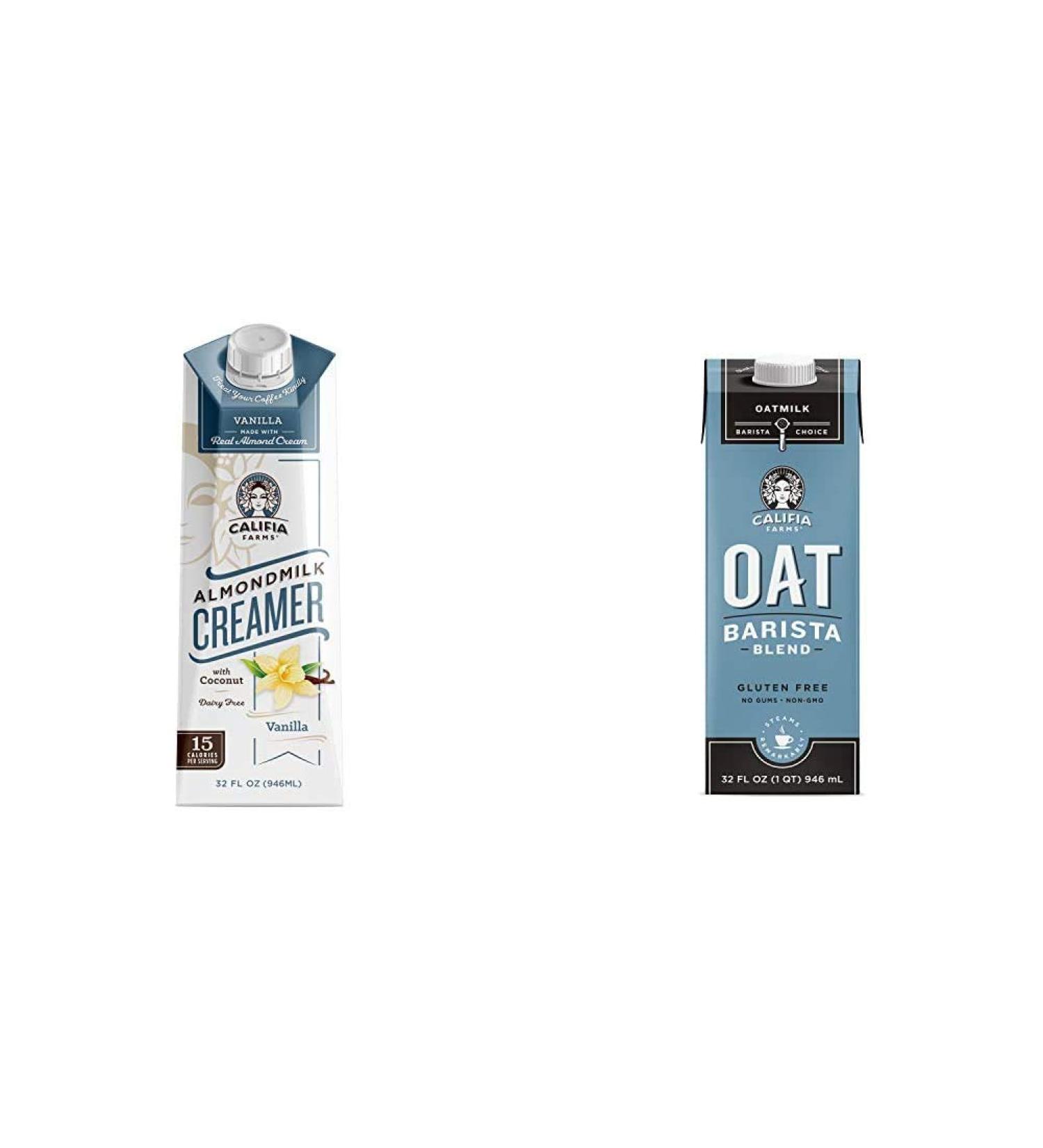 Califia Farms Vanilla Almond Milk Coffee Creamer - 32oz (3-Pack) | Non-Dairy, Vegan, Plant-Based, Non-GMO - Buy Online on GoSupps.com