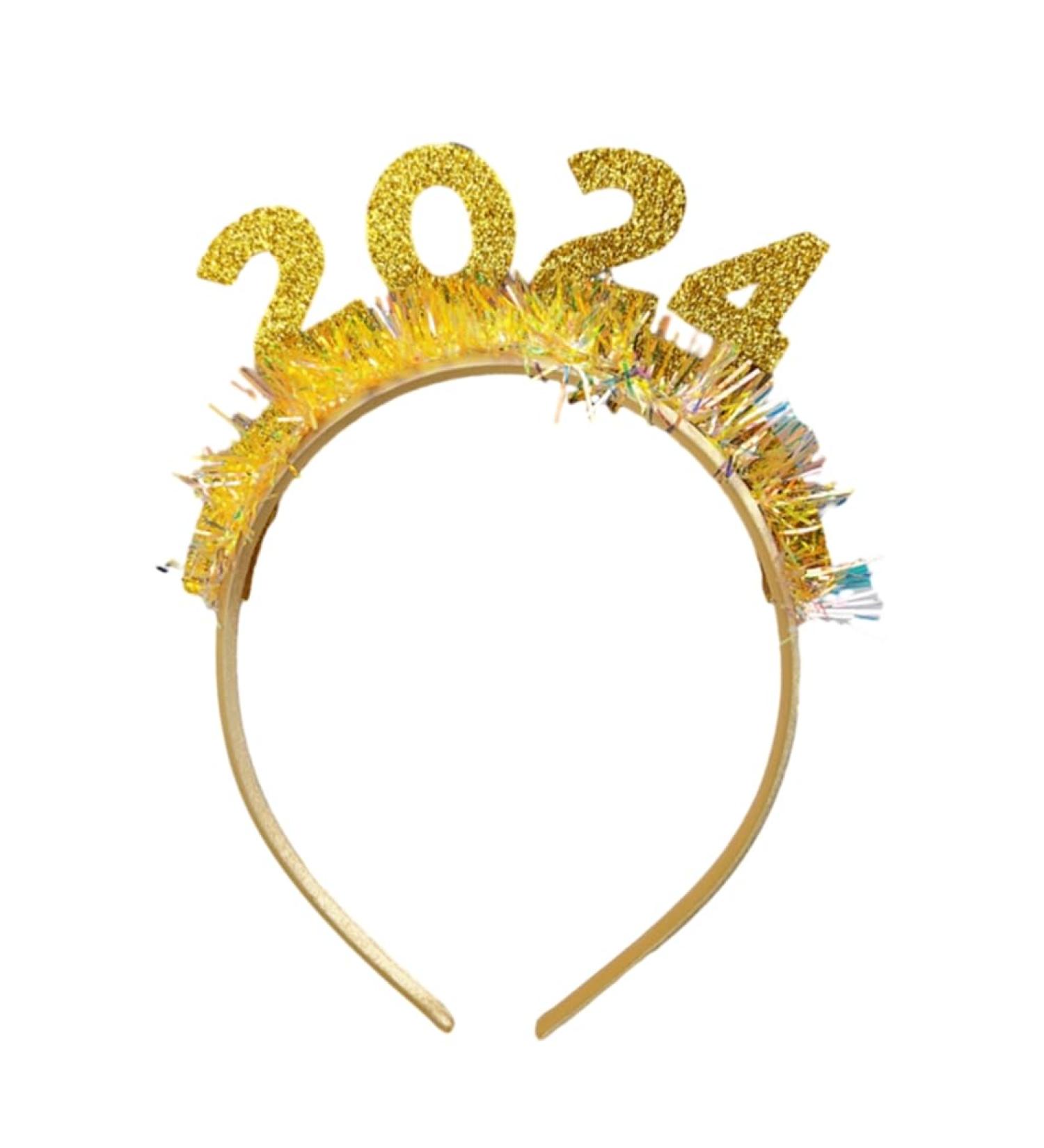 hgnxa 2024 New Year Hairband Women Students Music Festivals Photography Hairband Sequins Letter Headbands for Taking Photo Gold - Buy Online on GoSupps.com
