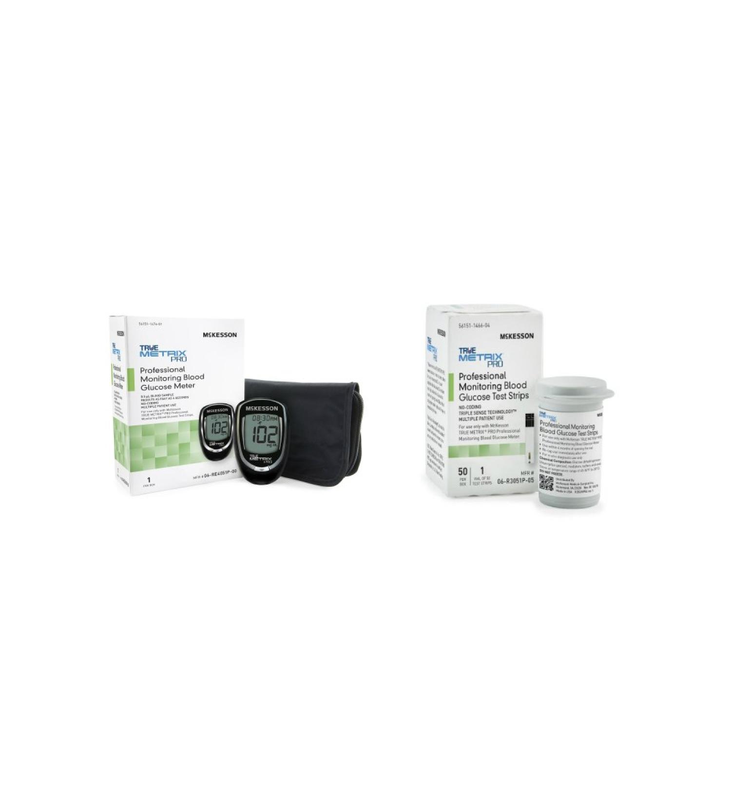McKesson True Metrix Pro Professional Monitoring Meter + 50 Mckesson True Metrix Pro Blood Glucose Test Strips (Bundle)