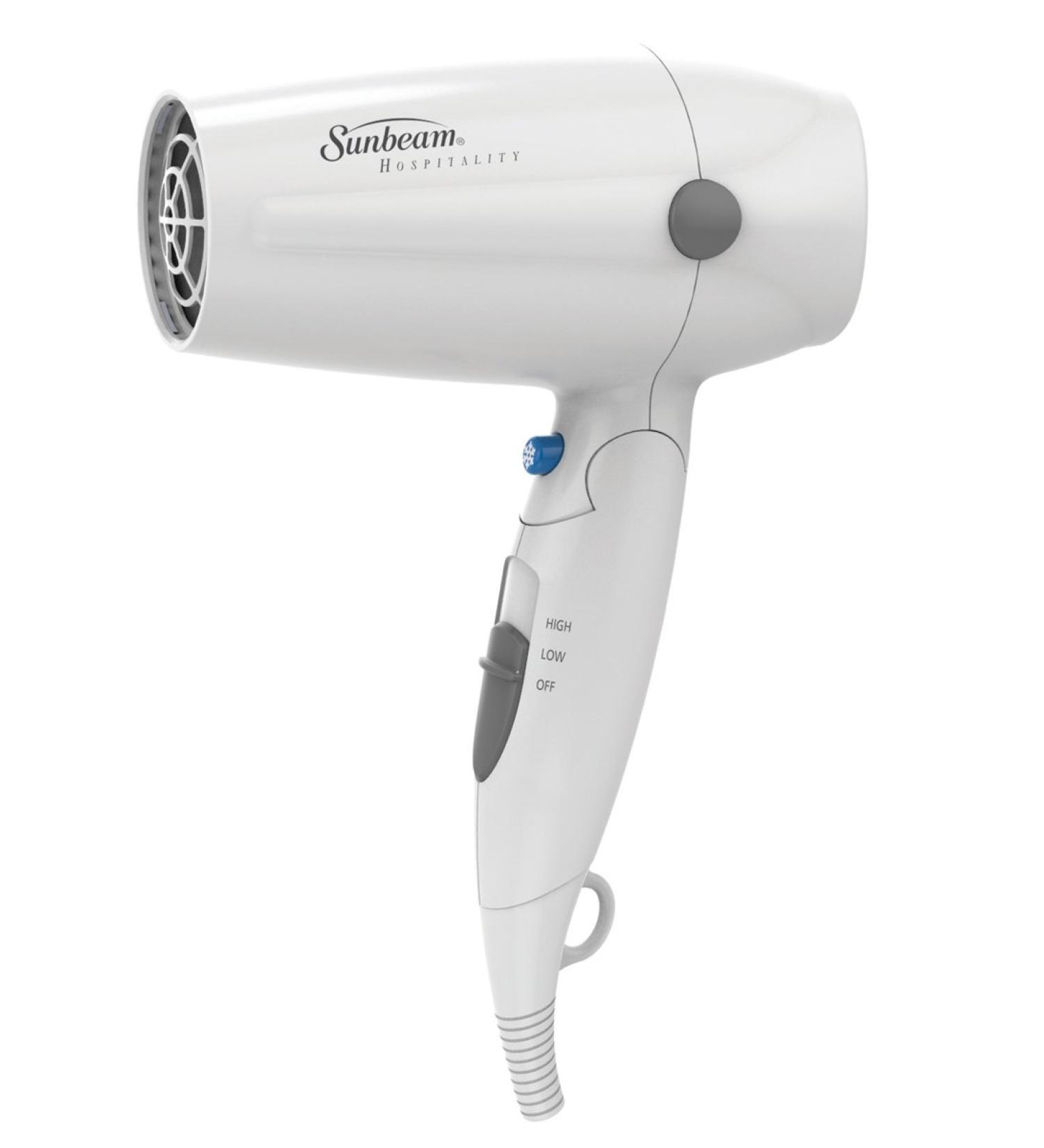 Sunbeam HD3005-001 White Folding Hand Held 2-Speed Hair Dryer