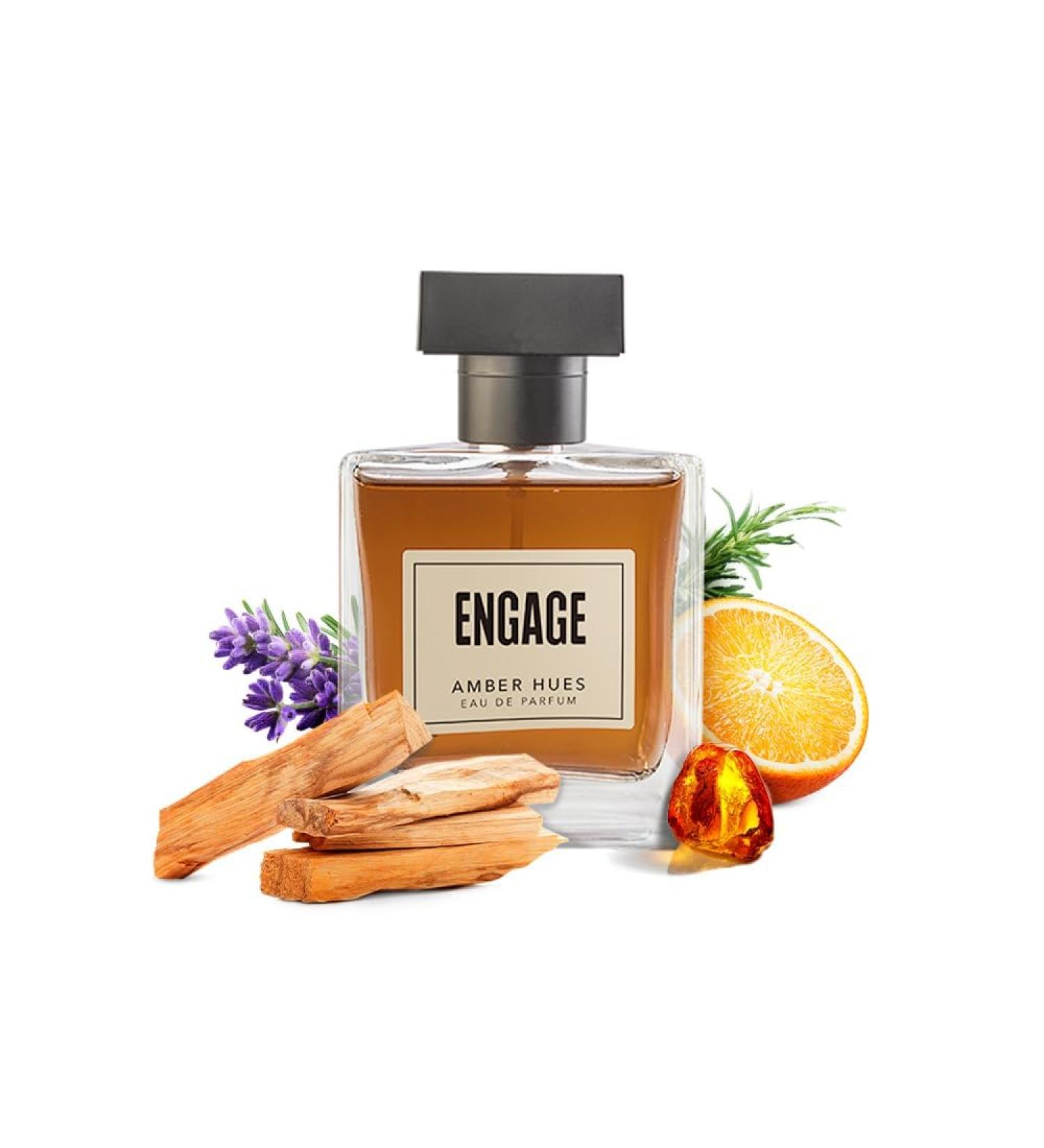Engage Amber Hues Perfume for Men Long Lasting Smell Ambery and Warm Fragrance Scent for Special Occasions Gift for Men 100ml - Buy Online on GoSupps.com