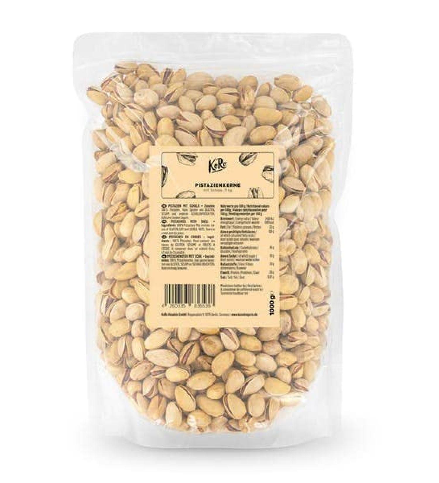 KoRo - Pistaches en coques | 1 kg - Pistaches non trait es sans additifs dans l'emballage grand format Vegan - Buy Online on GoSupps.com