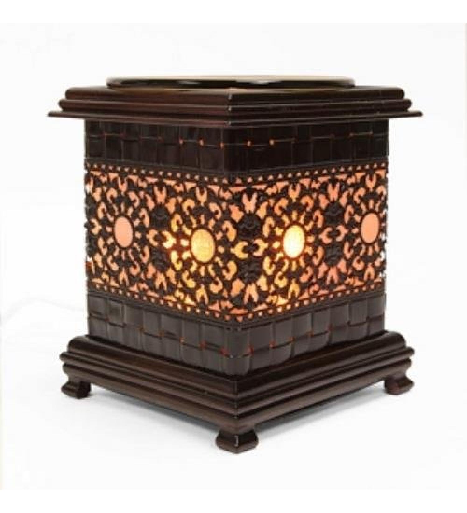 Basket Weave Floral Electric Oil Warmer