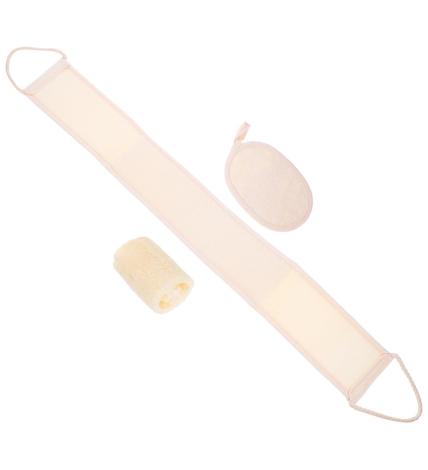 Healvian Natural Loofah Exfoliating Back Scrubber Set - Deep Clean Shower Sponge for Men & Women | Bathing Towel & Body Scrubbers - Buy Online on GoSupps.com