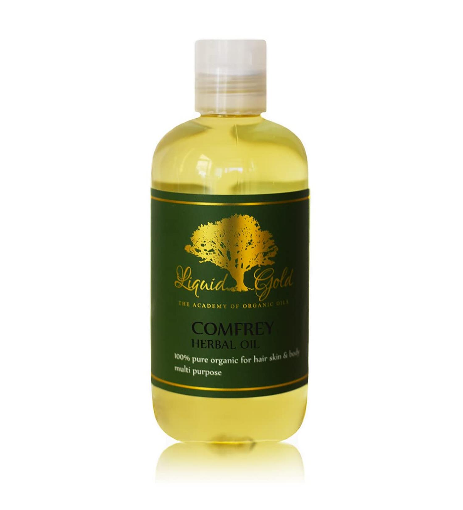 Organic 8 Fl.oz Liquid Gold Inc Premium Comfrey Herbal Oil - Skin, Hair, Nails Health - Buy Online on GoSupps.com