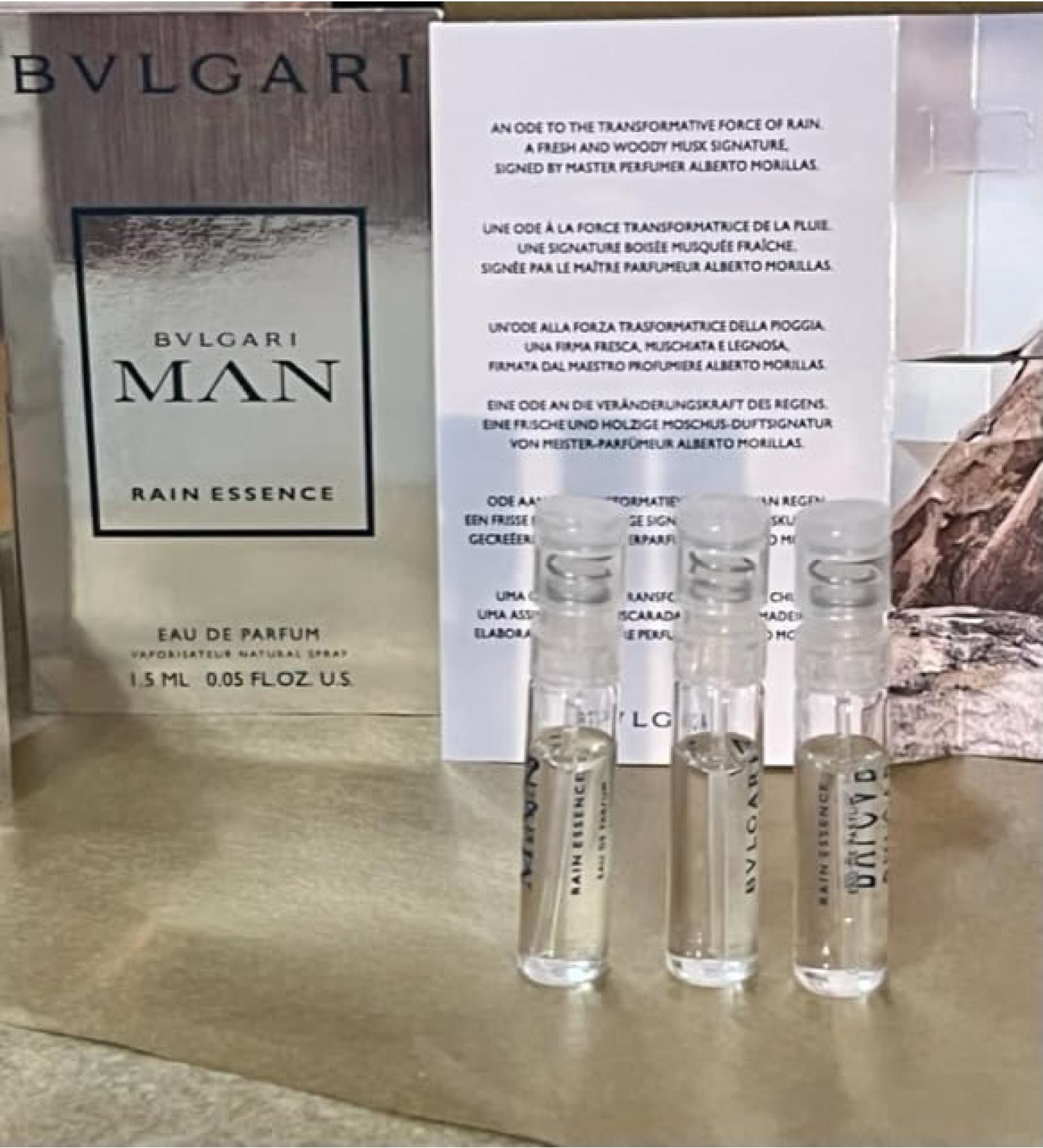 BVLGARI Man Rain Essence EDP Lot of 3 Mini Spray Sample Vials each 0.05 fl oz/1.5 ml each - Buy Online on GoSupps.com