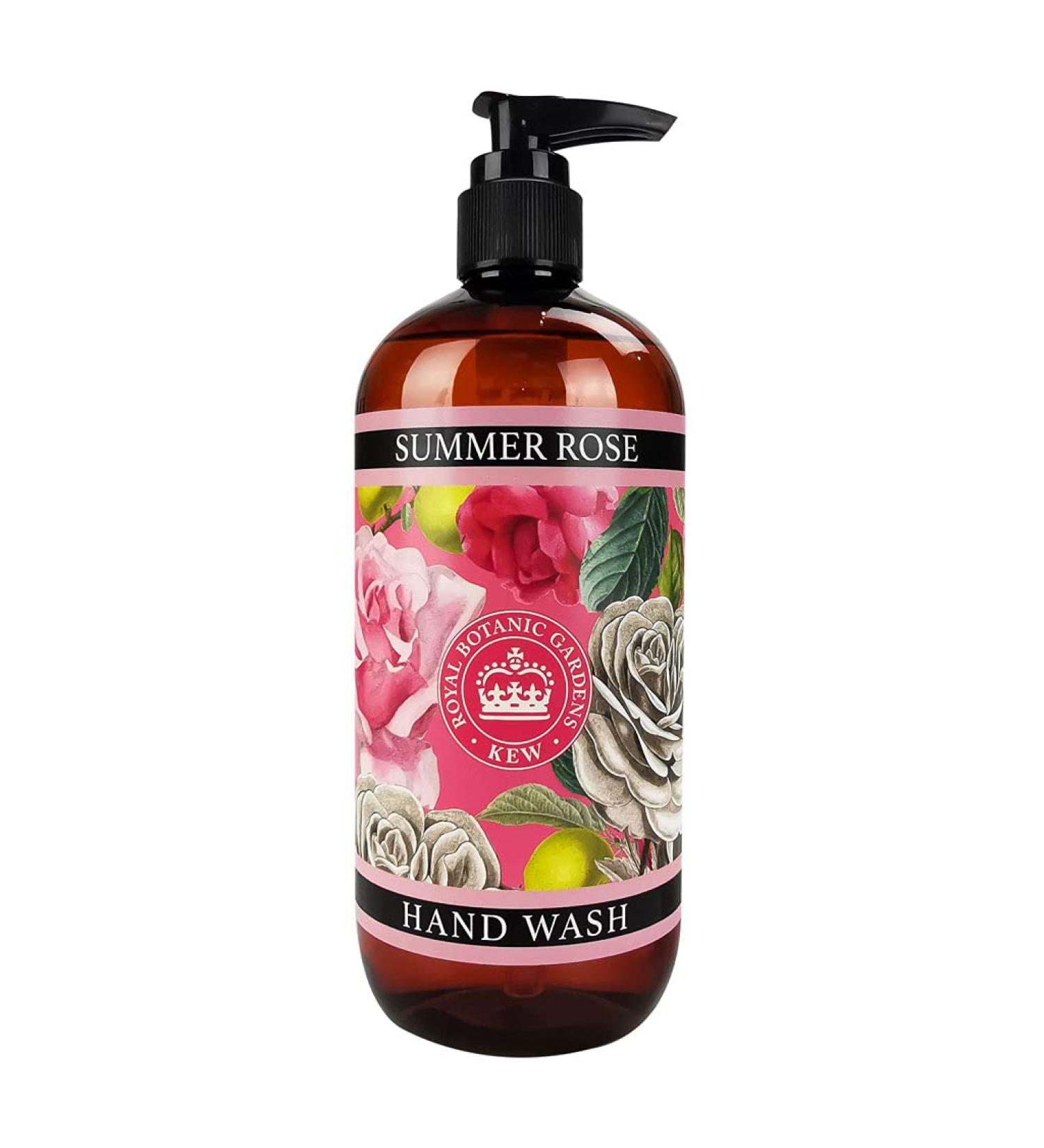 Royal Botanic Kew Gardens Hand Wash Liquid Soap 500ml Prabens and SLS Free (Summer Rose)