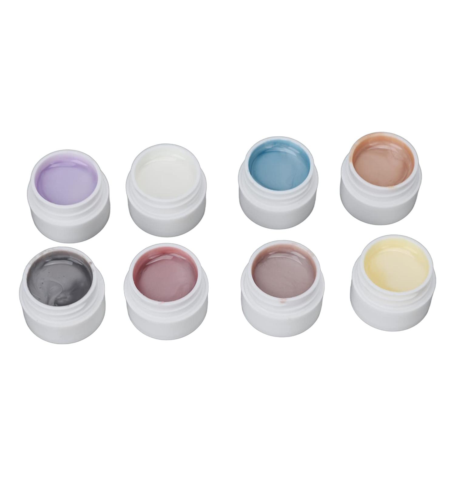 Solid Gel Nail Polish Palette Solid Nail Gel Polish Cream Nail Polish 8 Colors Pearly Shell Grain Nail Art Polish Cream Glitter Gel Polish for Salon and Nail Art DIY At Home - Buy Online on GoSupps.com