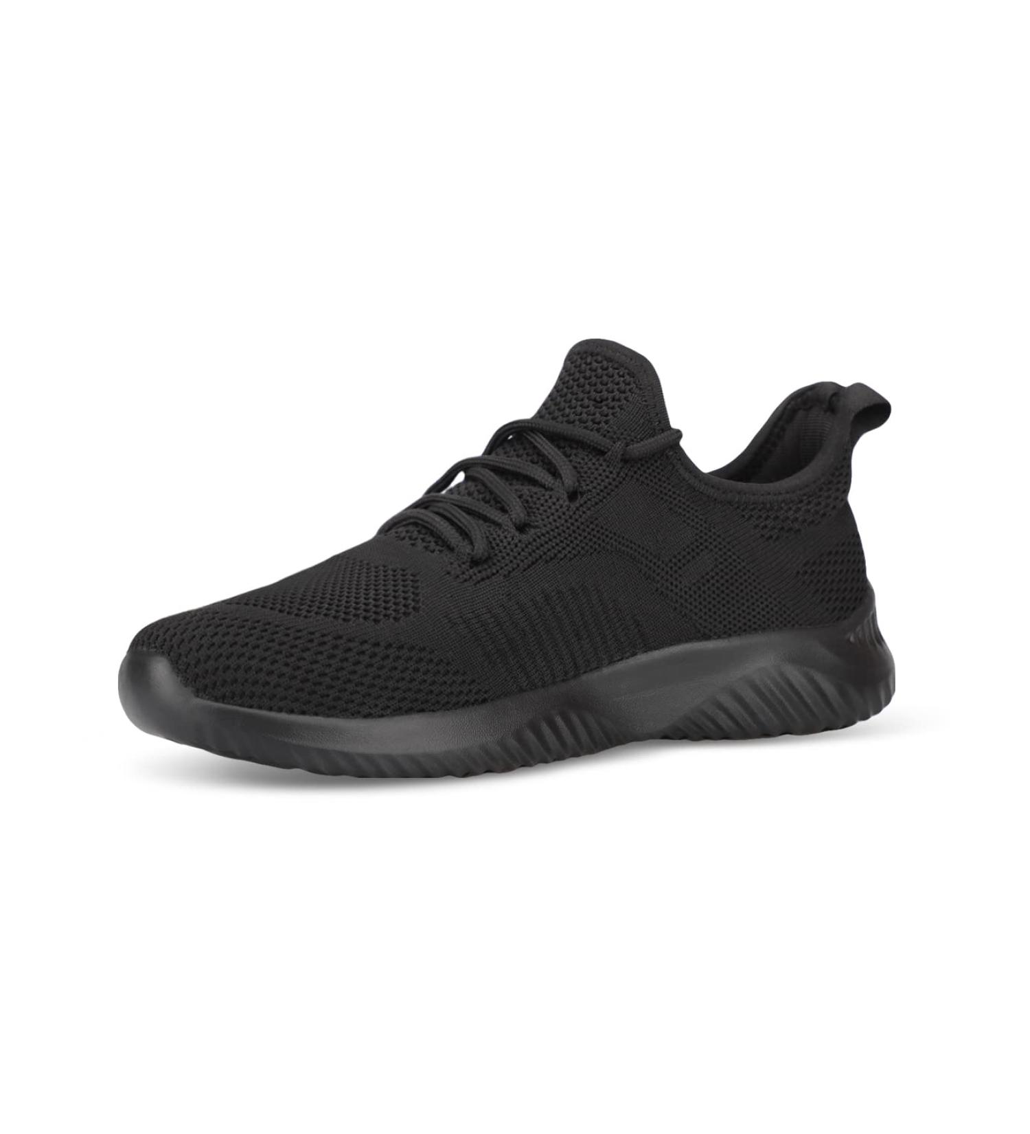 Flysocks Men's Slip On Athletic Walking Shoes - Non Slip Lightweight Breathable Mesh Sneakers for Gym, Travel, Work - Size 11.5, All Black - Buy Online on GoSupps.com