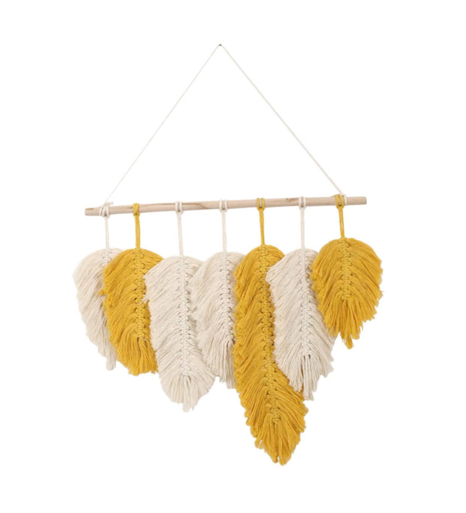 Zerodeko 1pc Wall Decoration Tapestry Wall Tapestry Macrame Hanging Tapestry Nature-inspired Decoration Hand Woven Tapestry Bedroom Background Macrame Wall Leaves Pendant Cotton - Buy Online on GoSupps.com