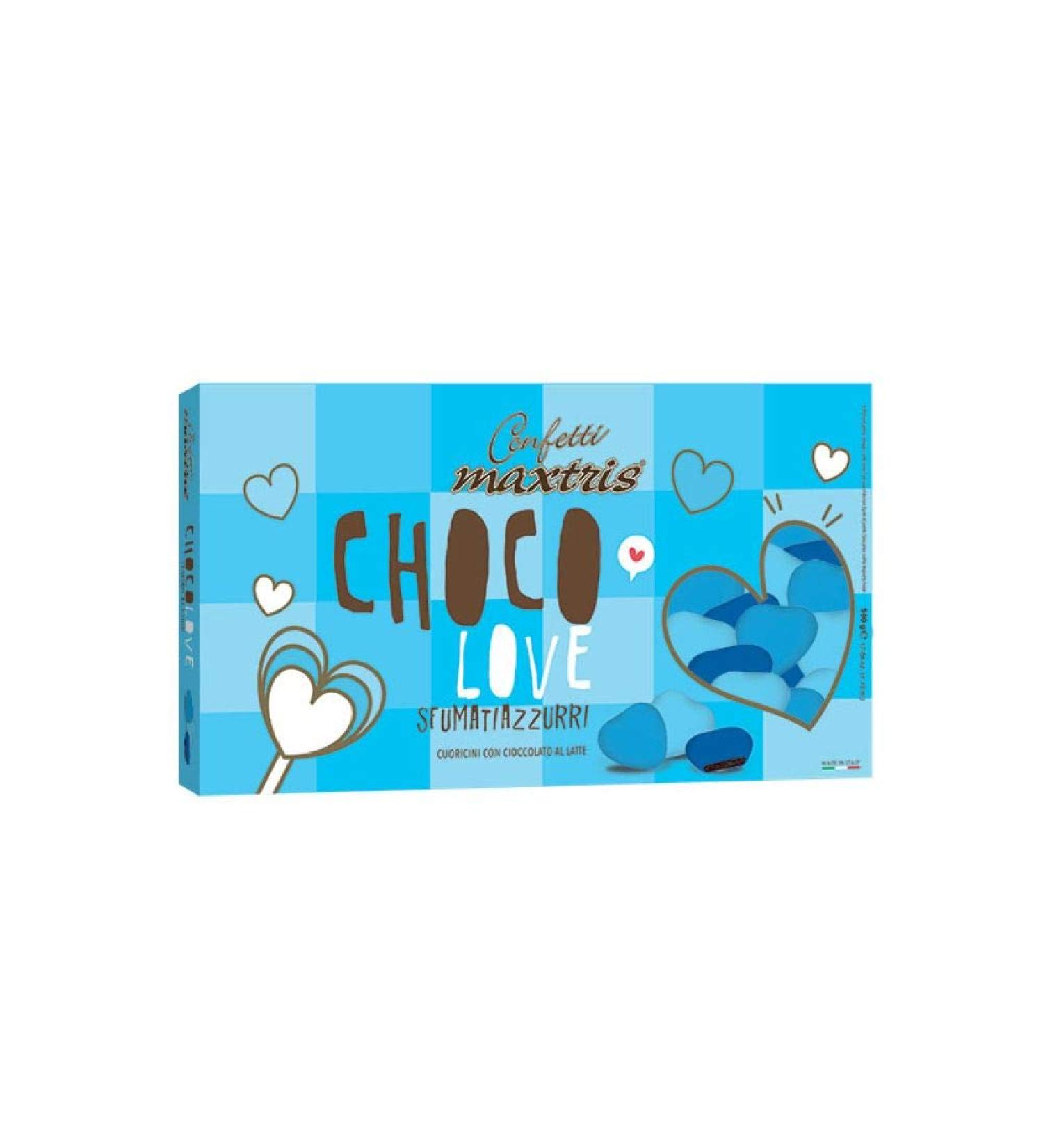maestri confettieri Maxtris Choco Love SFUMATS Hearts with Milk Chocolate (Celesti)